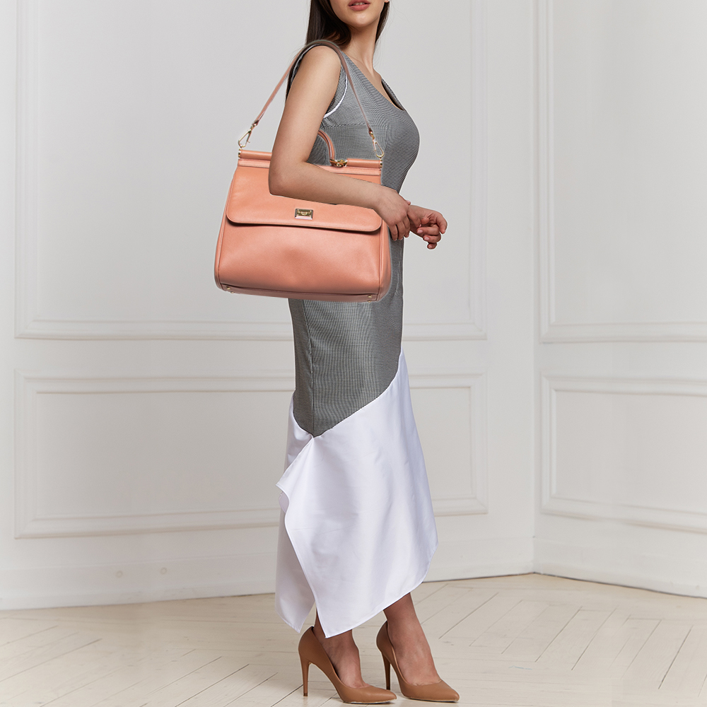 

Dolce & Gabbana Pink Leather Miss Sicily Top Handle Bag