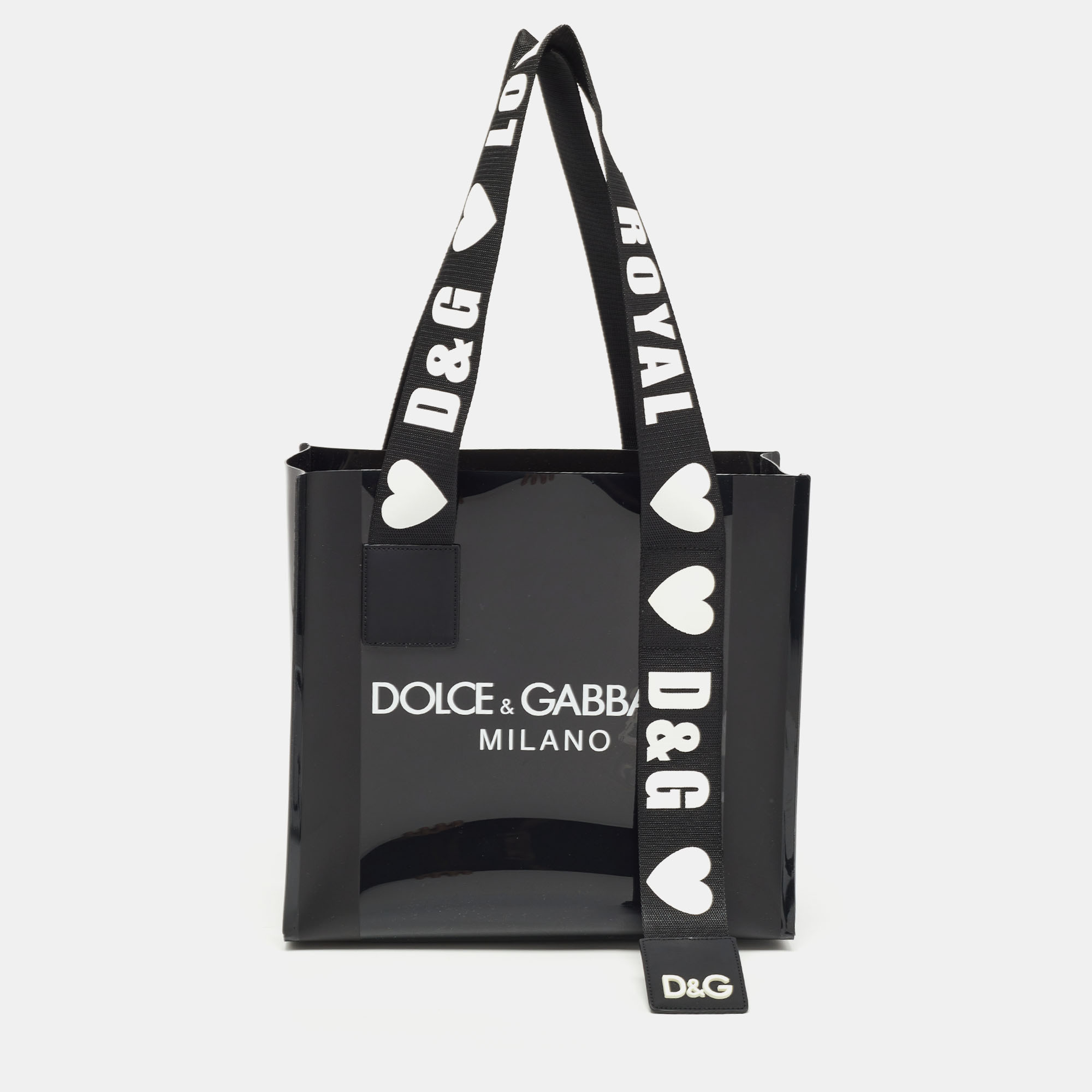 Pre-owned Dolce & Gabbana Black Pvc Street Shopper Tote