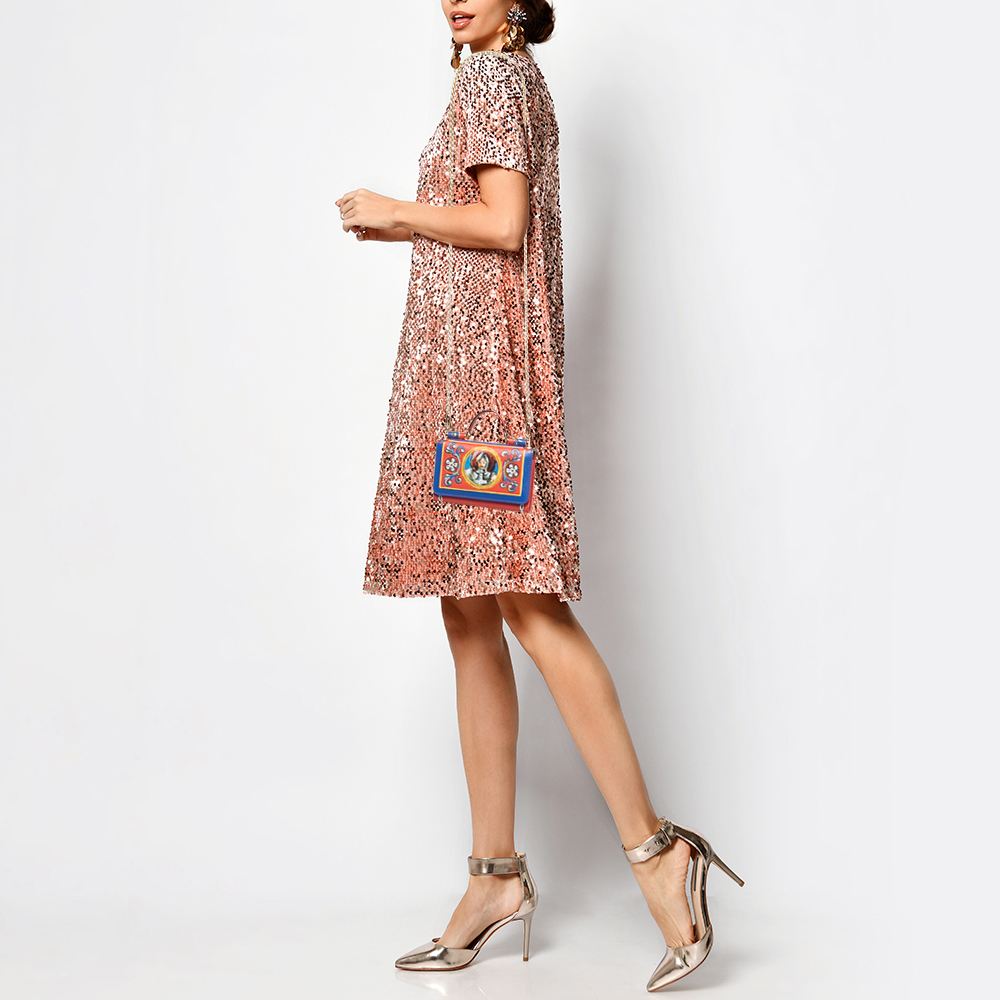 

Dolce & Gabbana Multicolor Printed Leather Sicily Von Bag