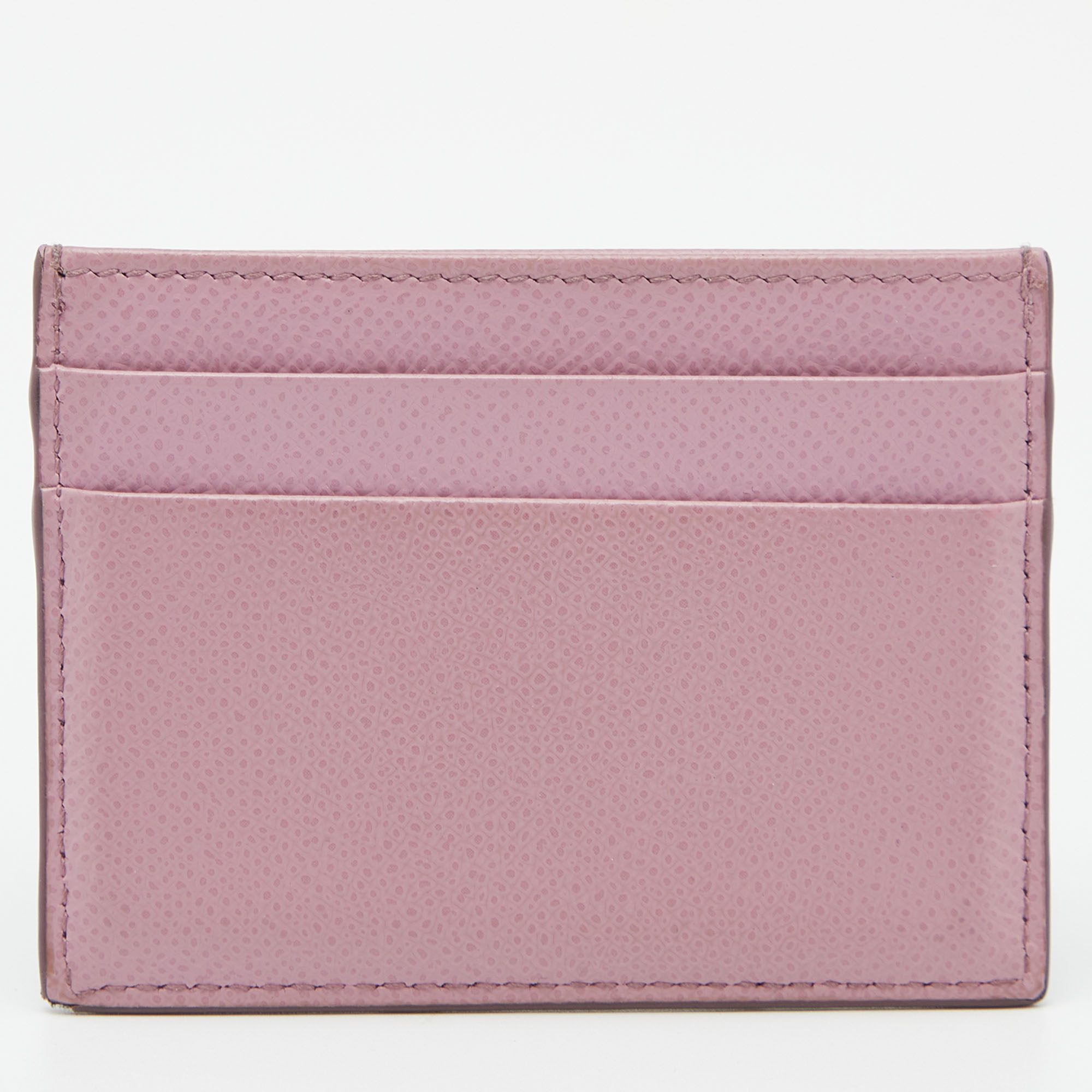 

Dolce & Gabbana Pink Leather Crystal DG Card Holder