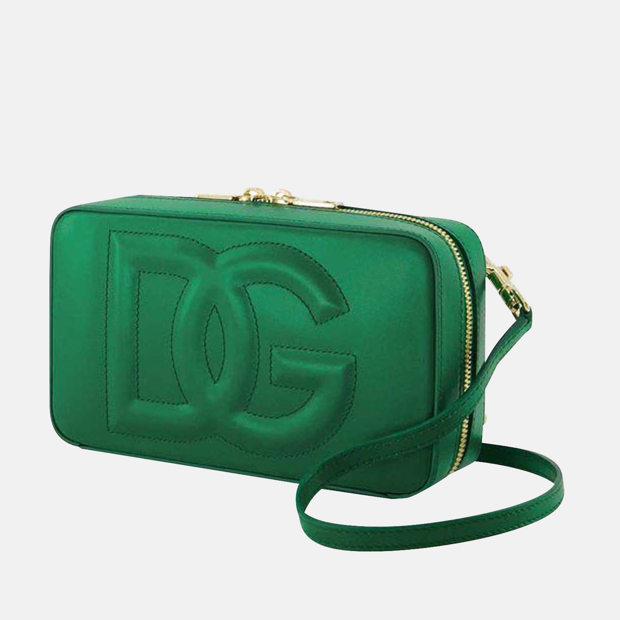 

Dolce & Gabbana Green Leather DG Logo Camera Crossbody Bag