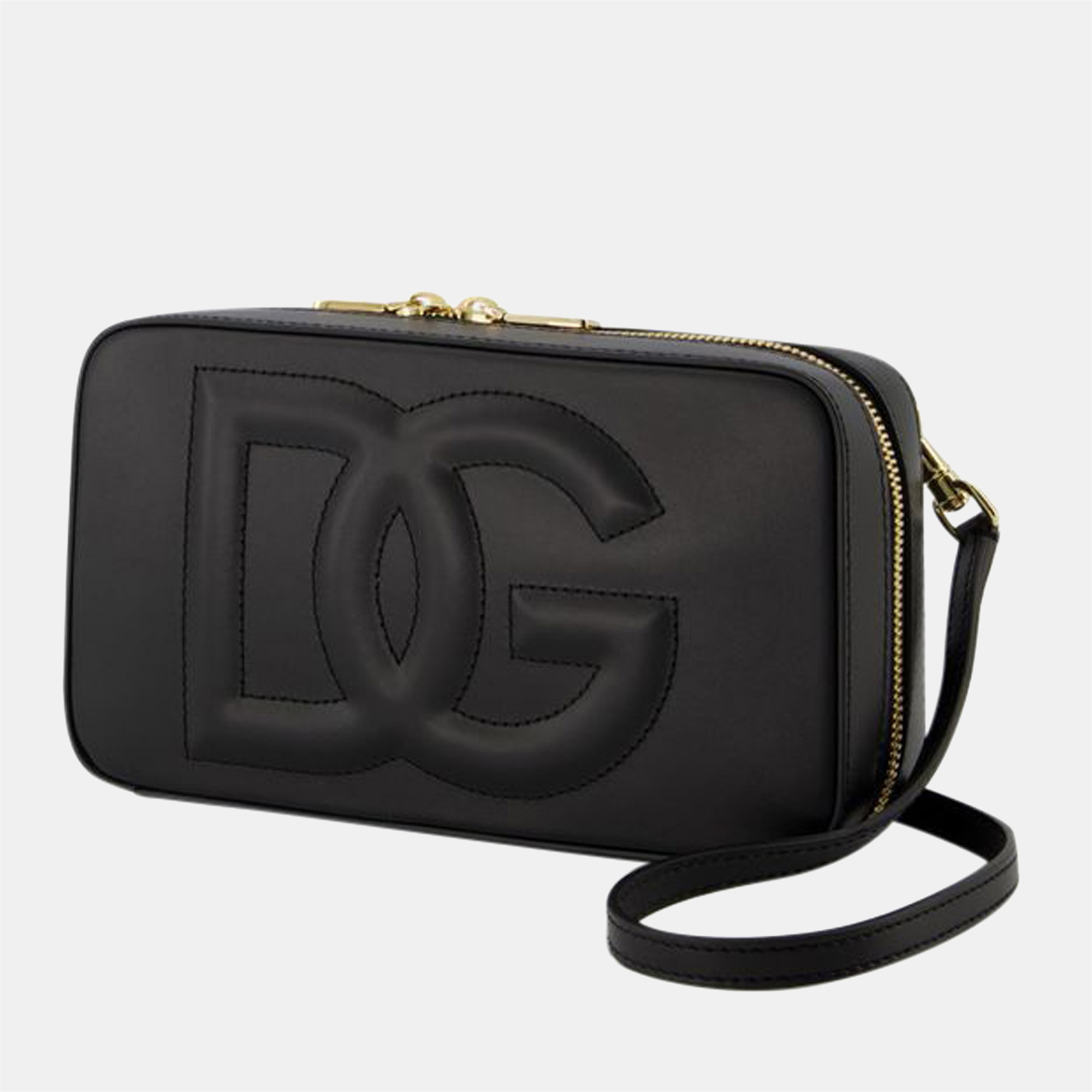 

Dolce & Gabbana Black Leather DG Logo Camera Crossbody Bag
