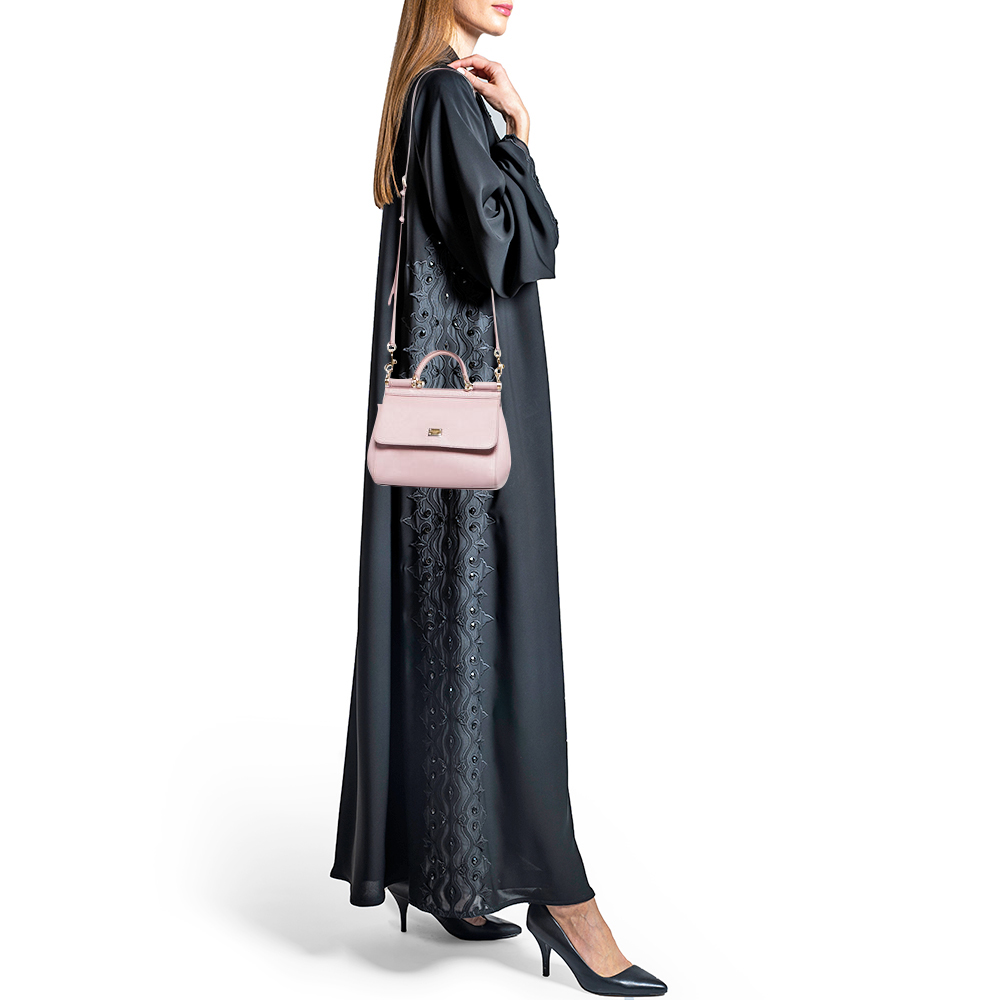 

Dolce & Gabbana Pink Leather  Miss Sicily Top Handle Bag