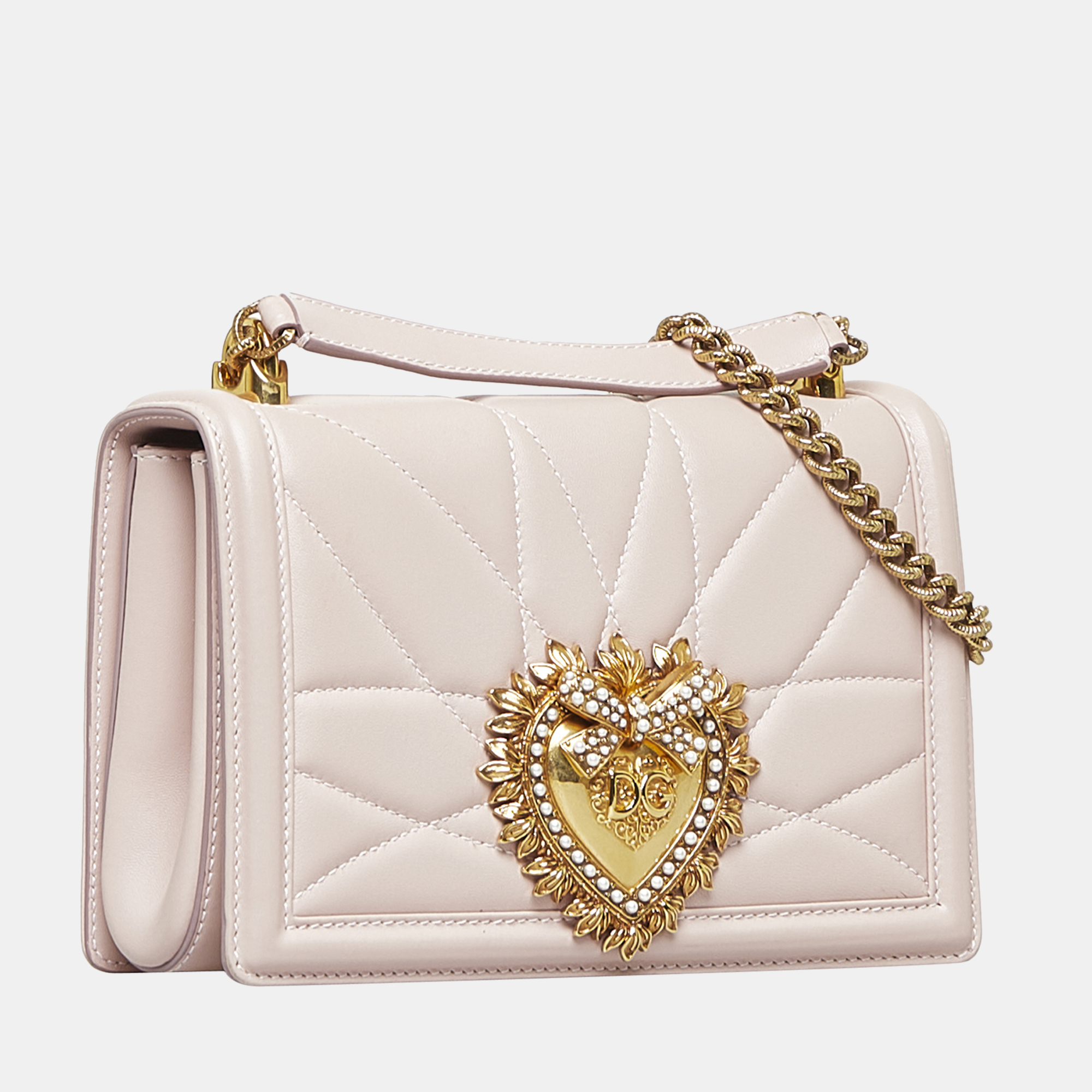 

Dolce & Gabbana Pink Quilted Devotion Shoulder Bag