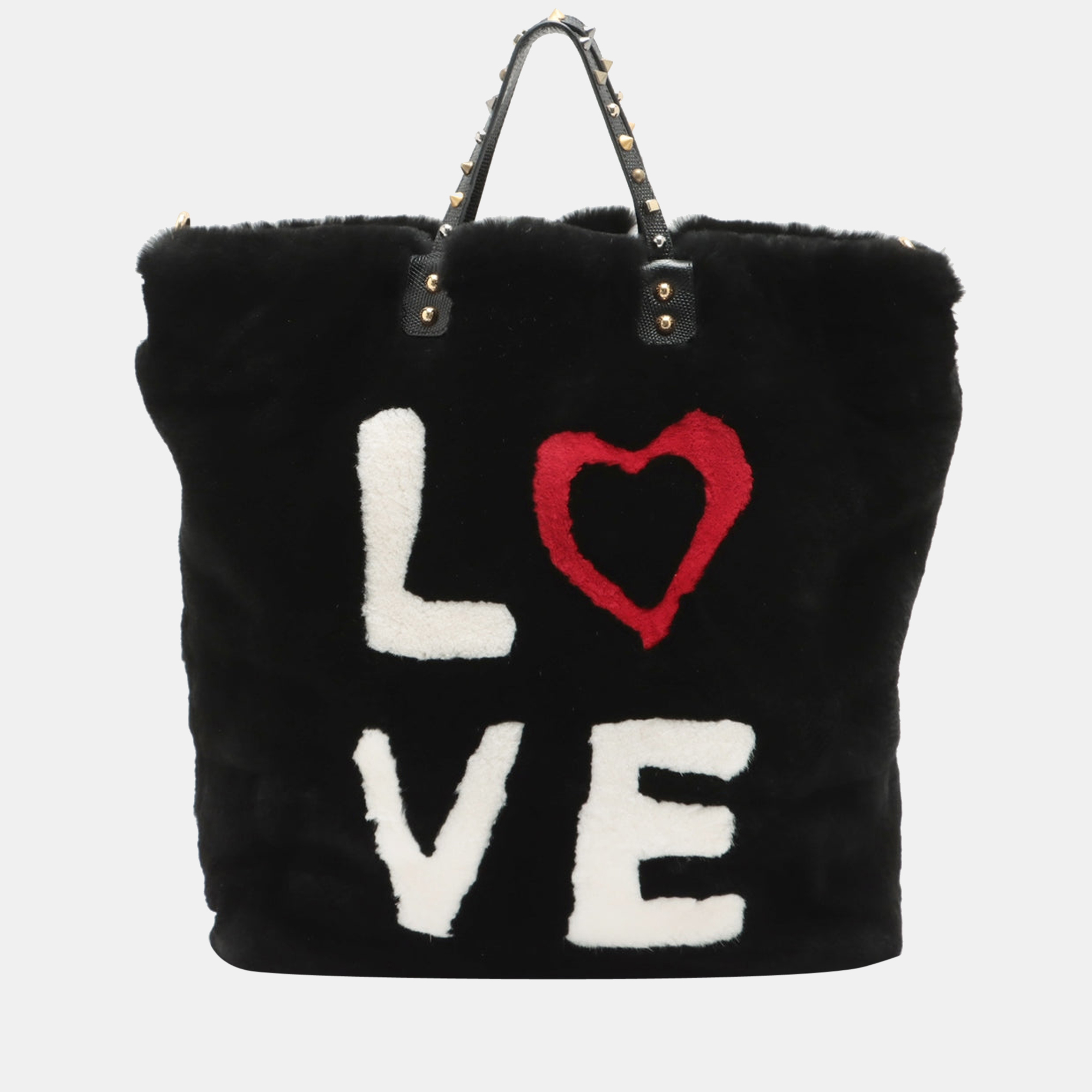 

Dolce & Gabbana Fur Leather Tote bag Black