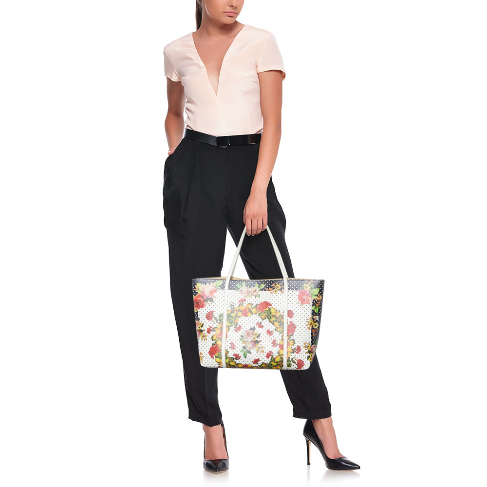 

Dolce & Gabbana Multicolor Floral Print Canvas and Leather Miss Escape Tote