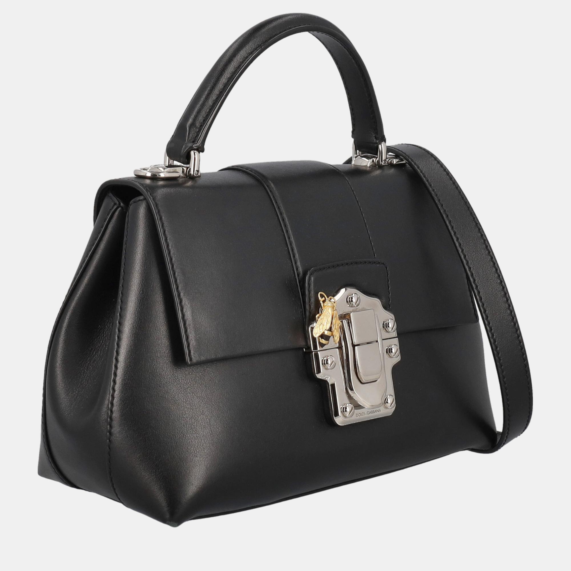 

Dolce & Gabbana Lucia - Women's Leather Handbag - Black