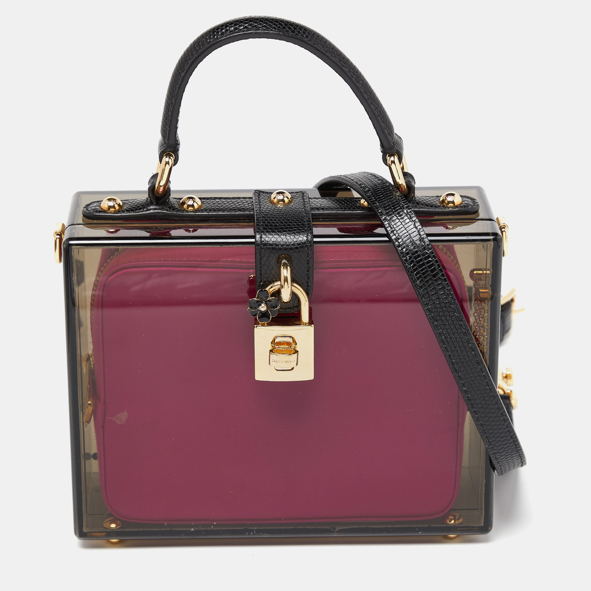 

Dolce & Gabbana Black/Pink Acrylic and Leather Dolce Box Bag