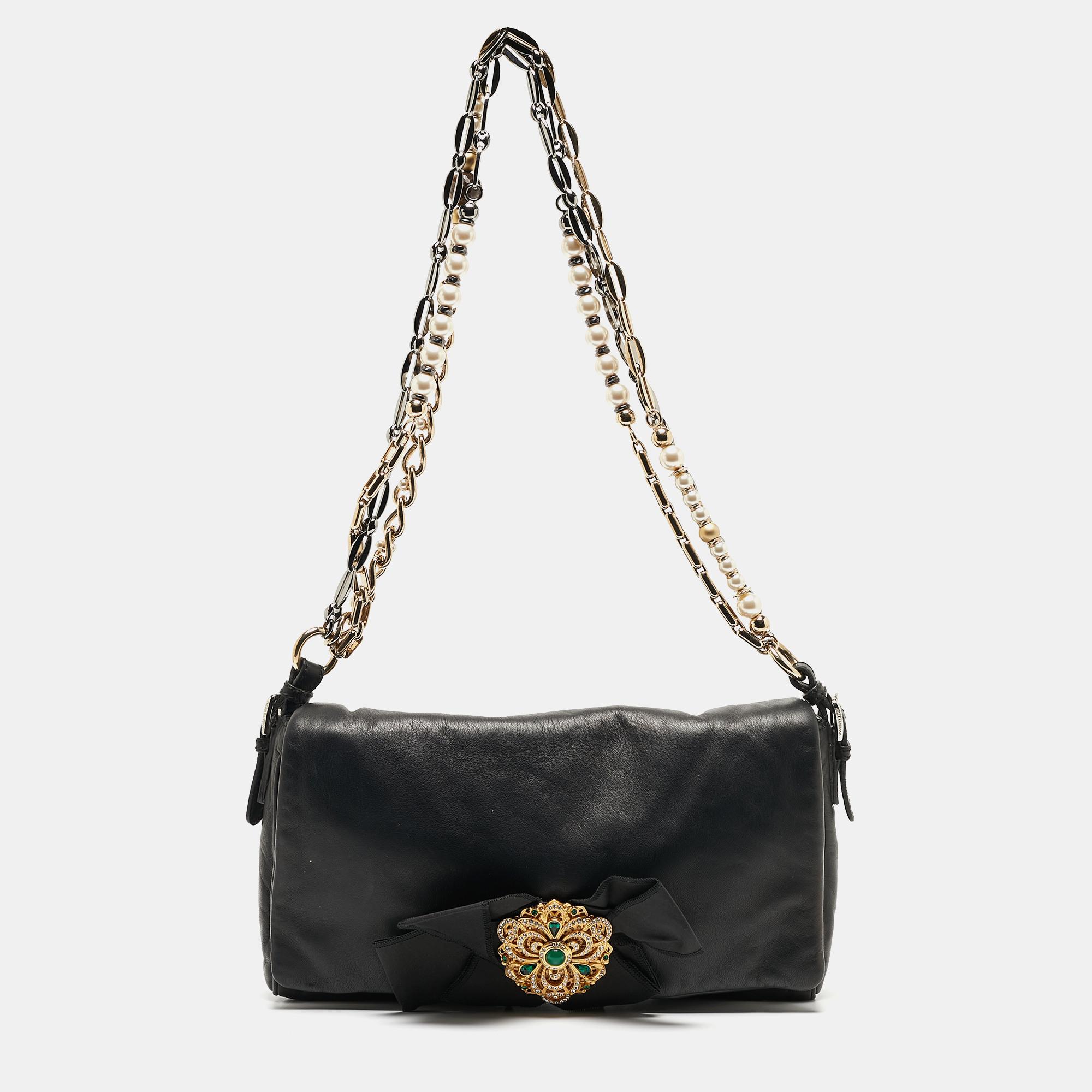 Pre-owned Dolce & Gabbana Black Leather Miss Duchessa Bag