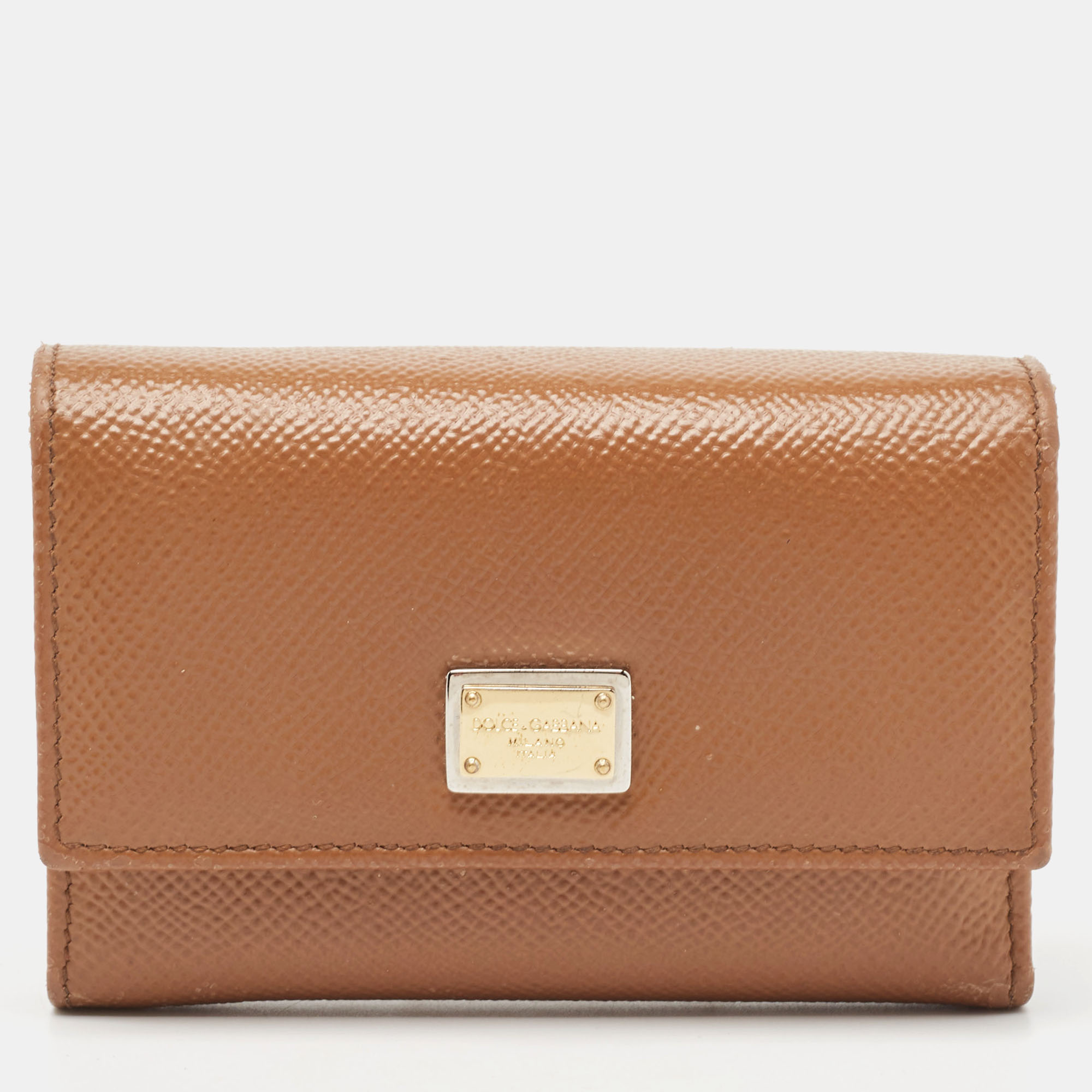 

Dolce & Gabbana Brown Leather Trifold Wallet
