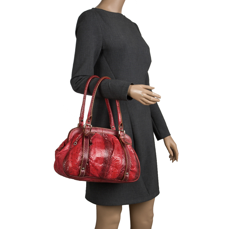 

Dolce & Gabbana Red Python Satchel