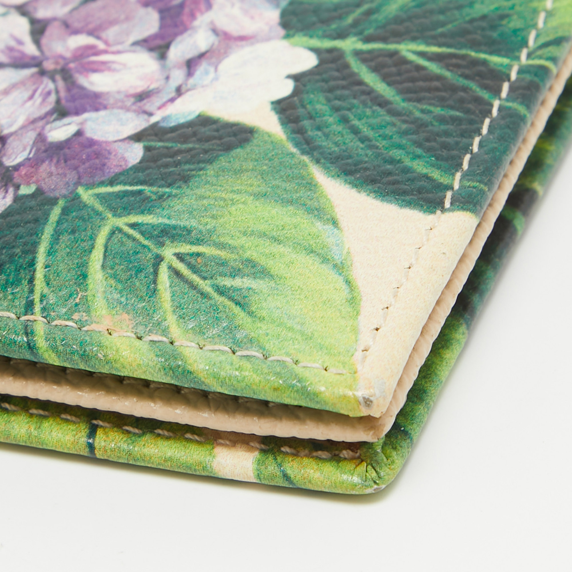 Dolce & Gabbana Multicolor Floral Print Leather Card Case 
