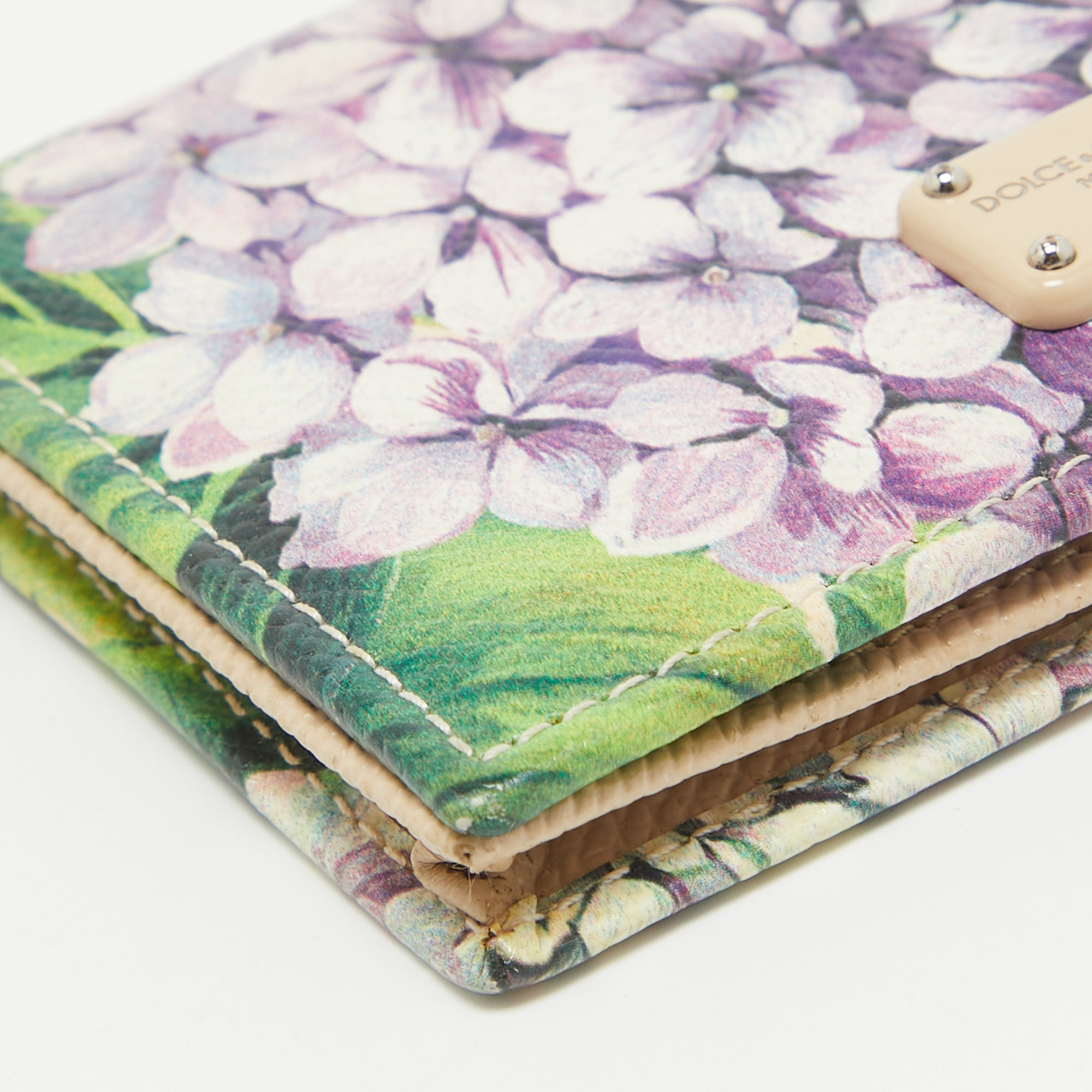 Dolce & Gabbana Multicolor Floral Print Leather Card Case 