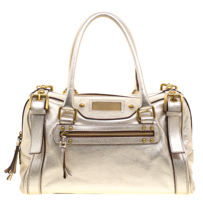 Dolce and Gabbana Silver Leather Miss Easy Way Boston Bag