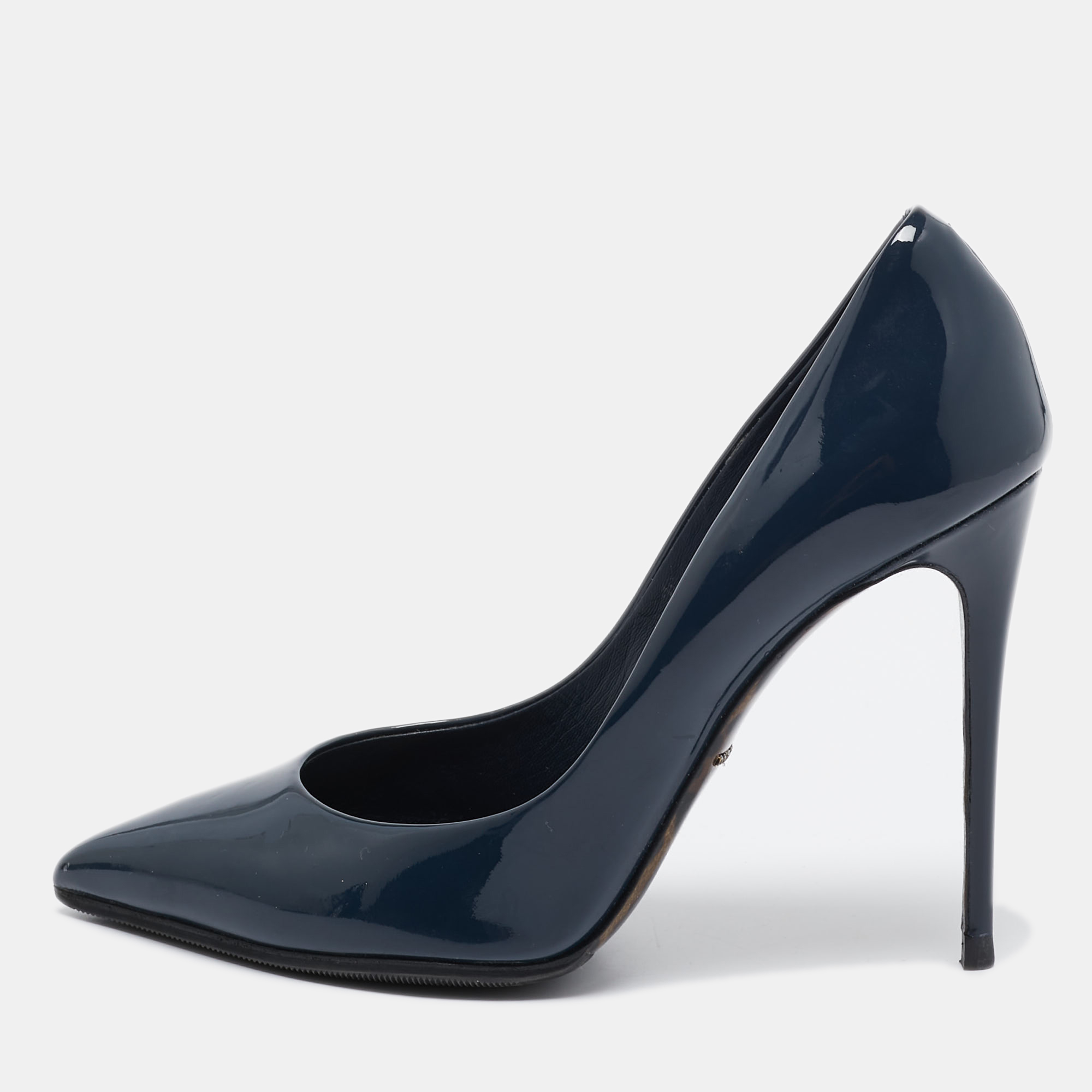 

Dolce & Gabbana Navy Blue Patent Leather Pointed Toe Pumps Size