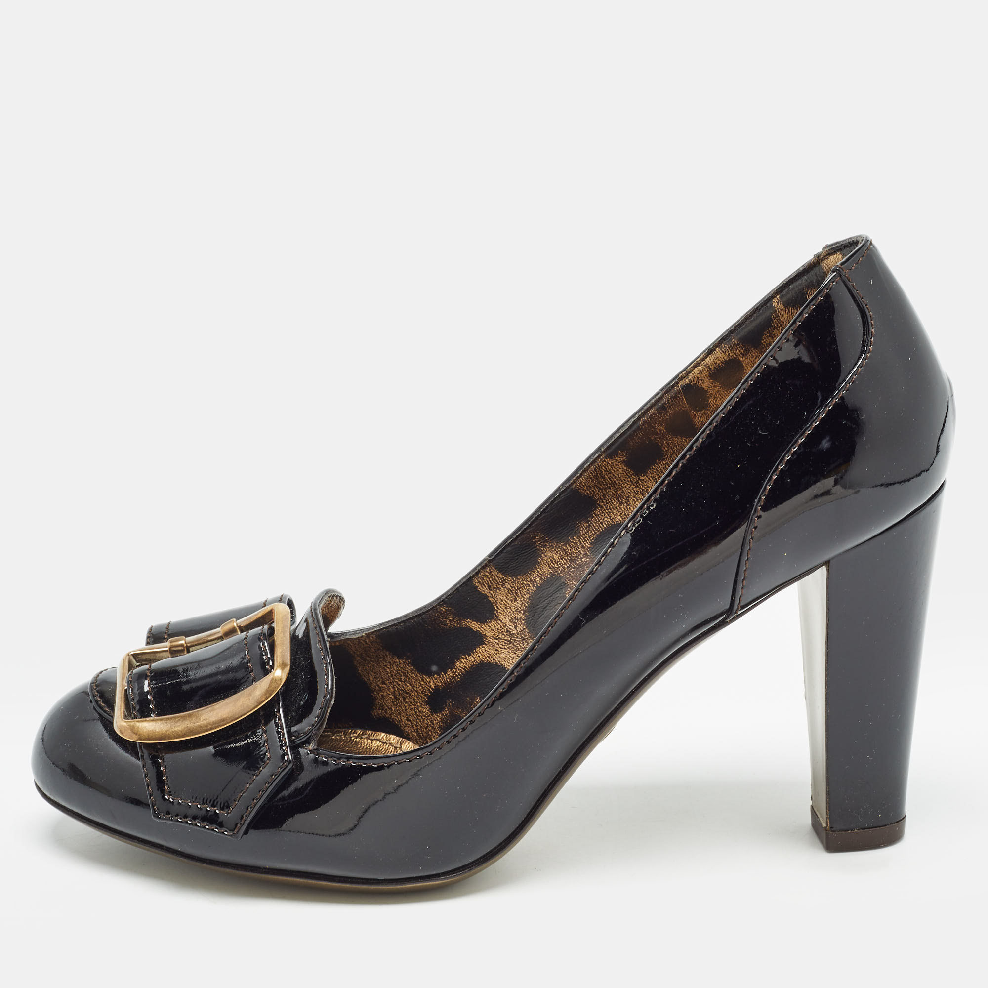 

Dolce & Gabbana Black Patent Buckle Detail Pumps Size