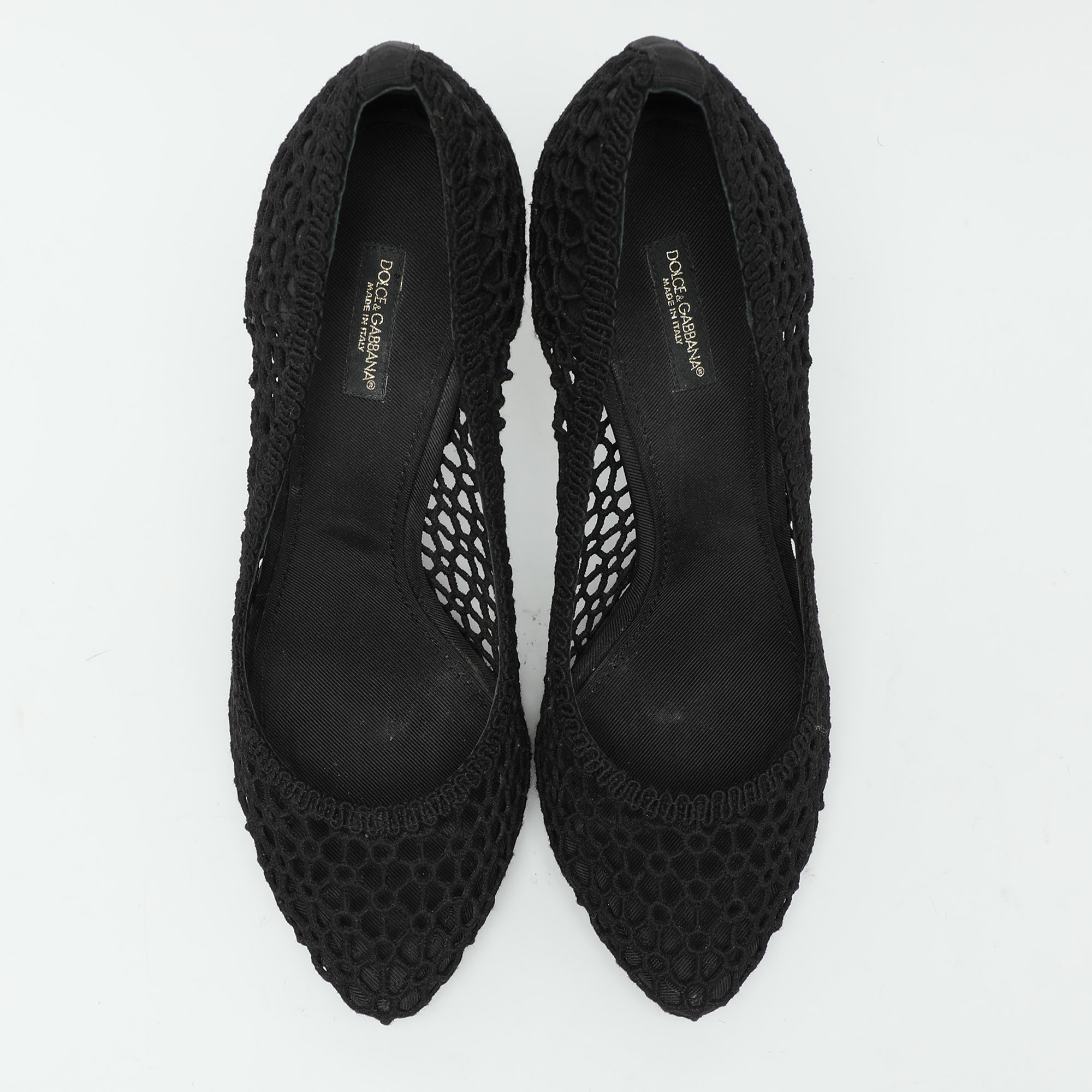 Dolce & Gabbana Black Crochet Pumps Size 39 