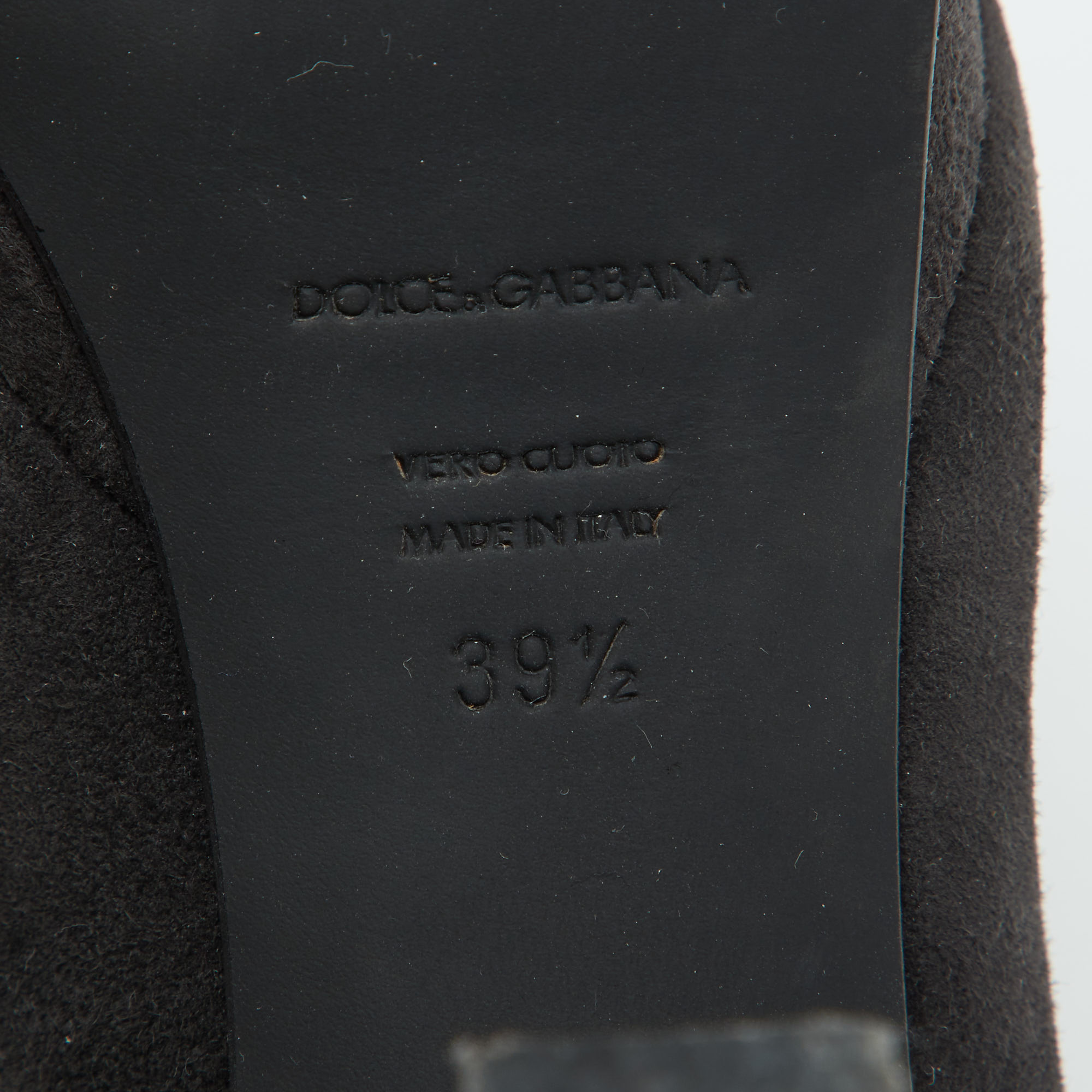 Dolce & Gabbana Black Suede Platform Pumps Size 39.5 