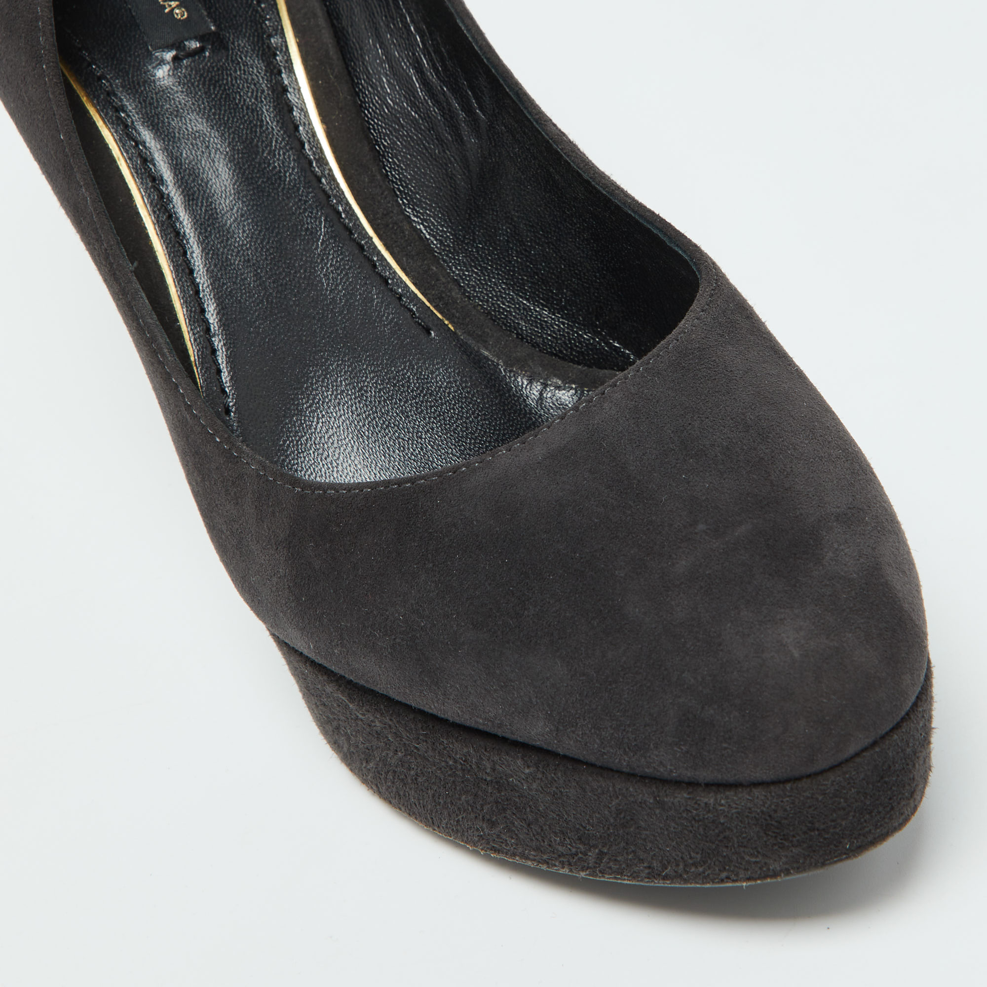 Dolce & Gabbana Black Suede Platform Pumps Size 39.5 