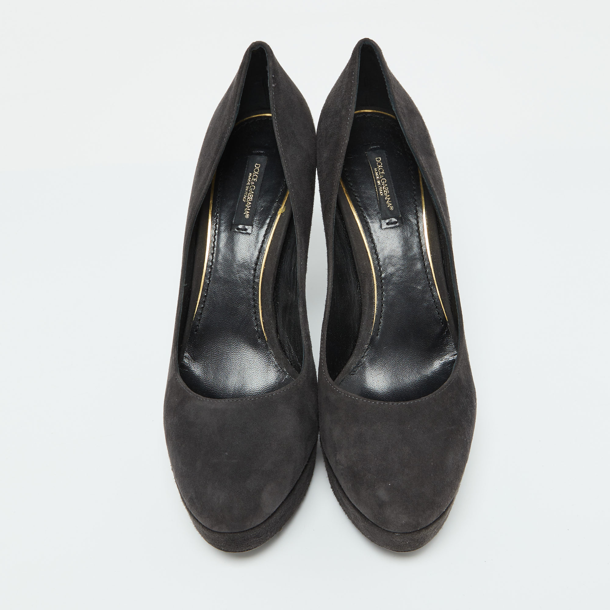 Dolce & Gabbana Black Suede Platform Pumps Size 39.5 