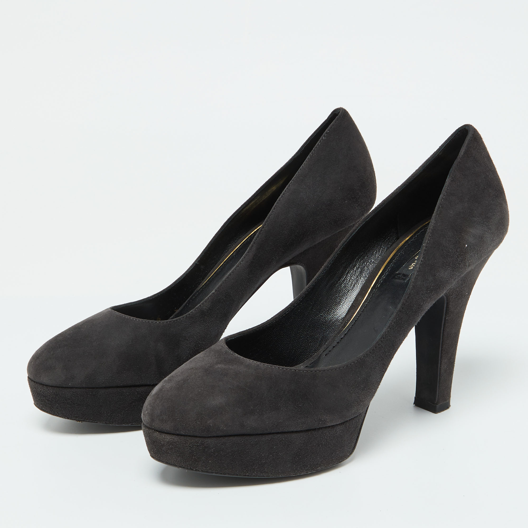 Dolce & Gabbana Black Suede Platform Pumps Size 39.5 