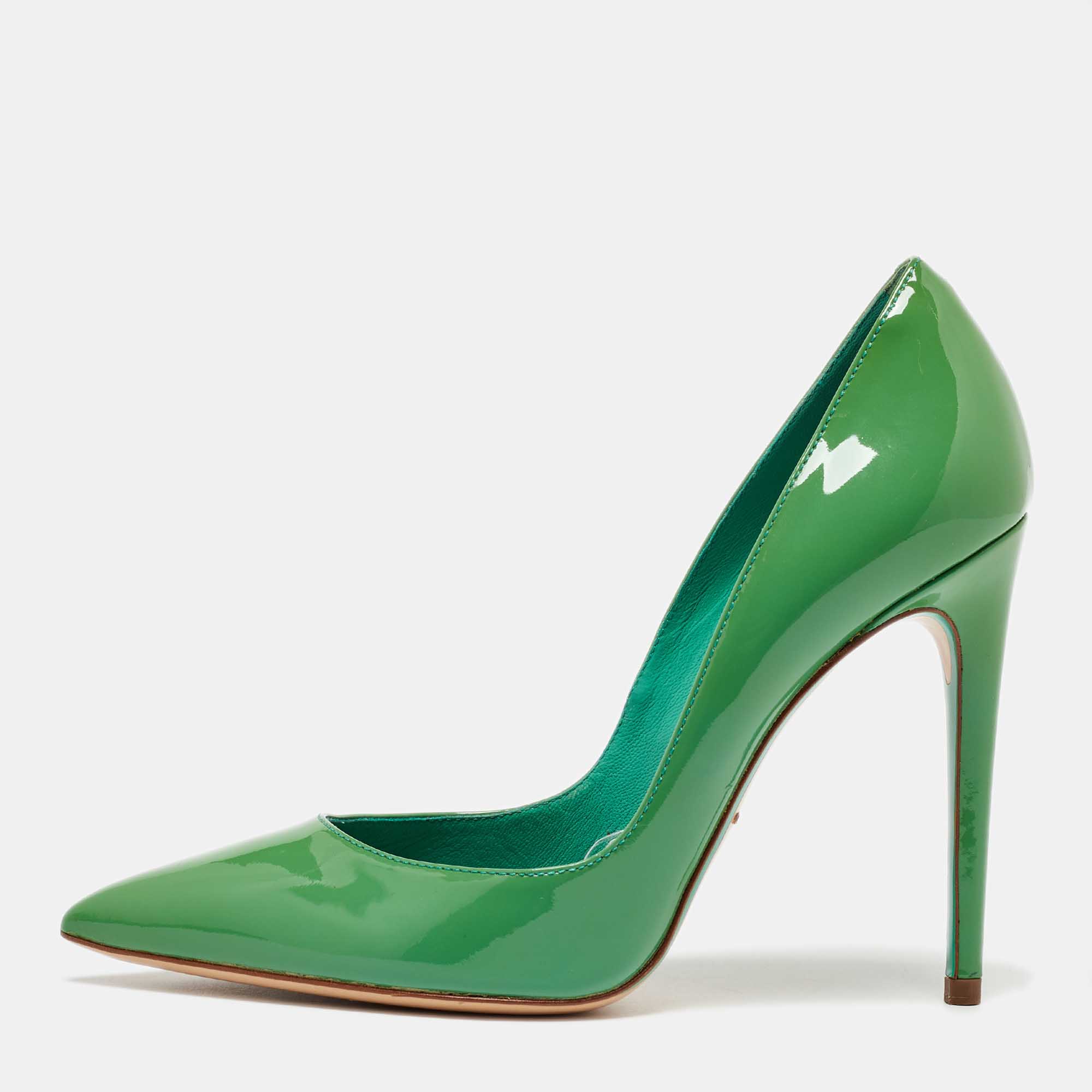 

Dolce & Gabbana Green Patent Leather Pointed Toe Pumps Size