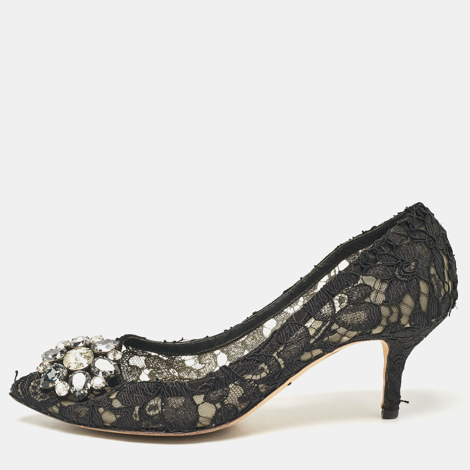 

Dolce & Gabbana Black Lace Bellucci Pumps Size