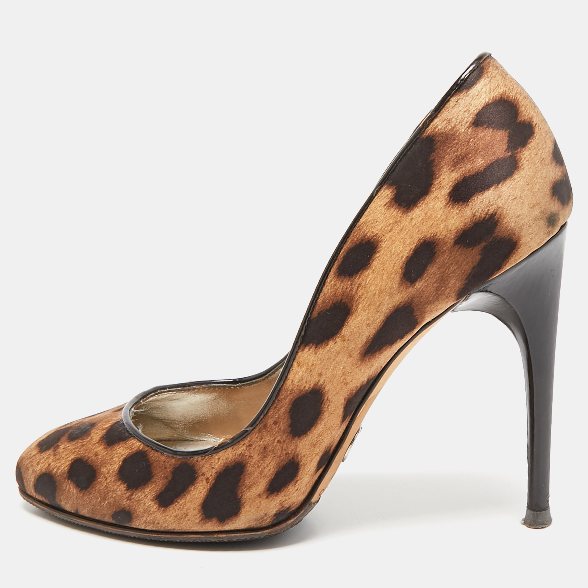 

Dolce & Gabbana Brown/Beige Leopard Print Round Toe Pumps Size