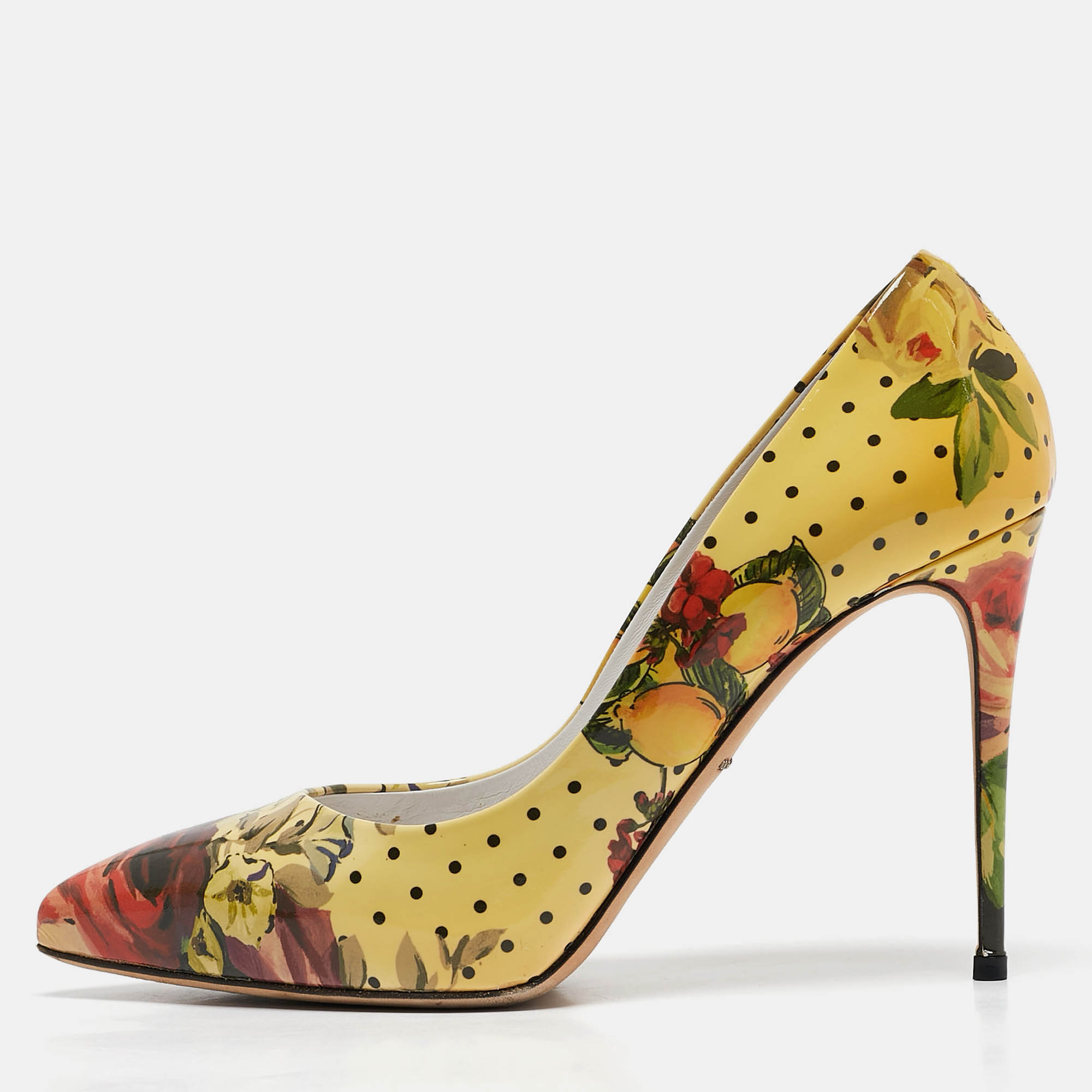 

Dolce & Gabbana Multicolor Floral Print Patent Leather Pointed Toe Pumps Size