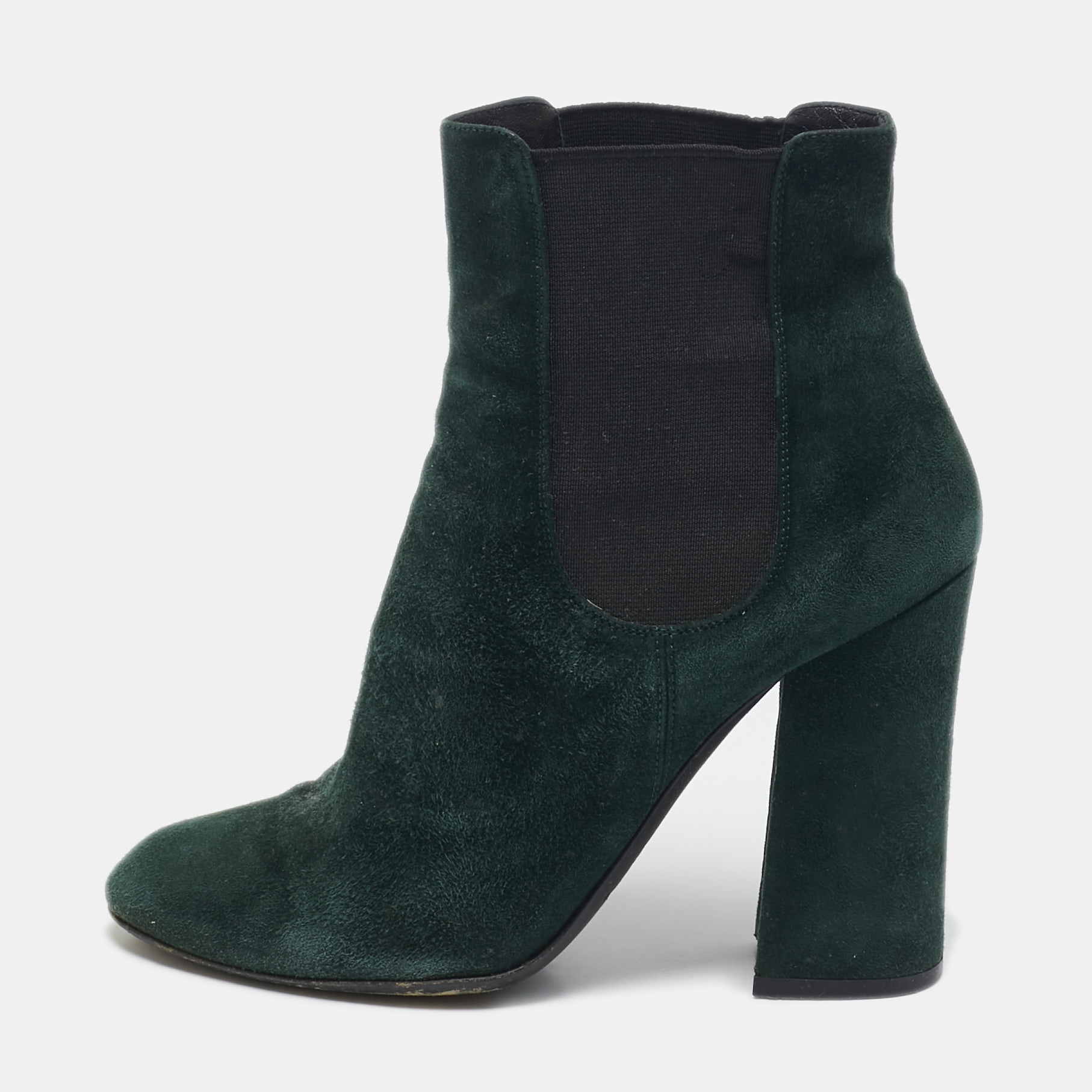 

Dolce & Gabbana Green Suede Block Heel Ankle Length Boots Size