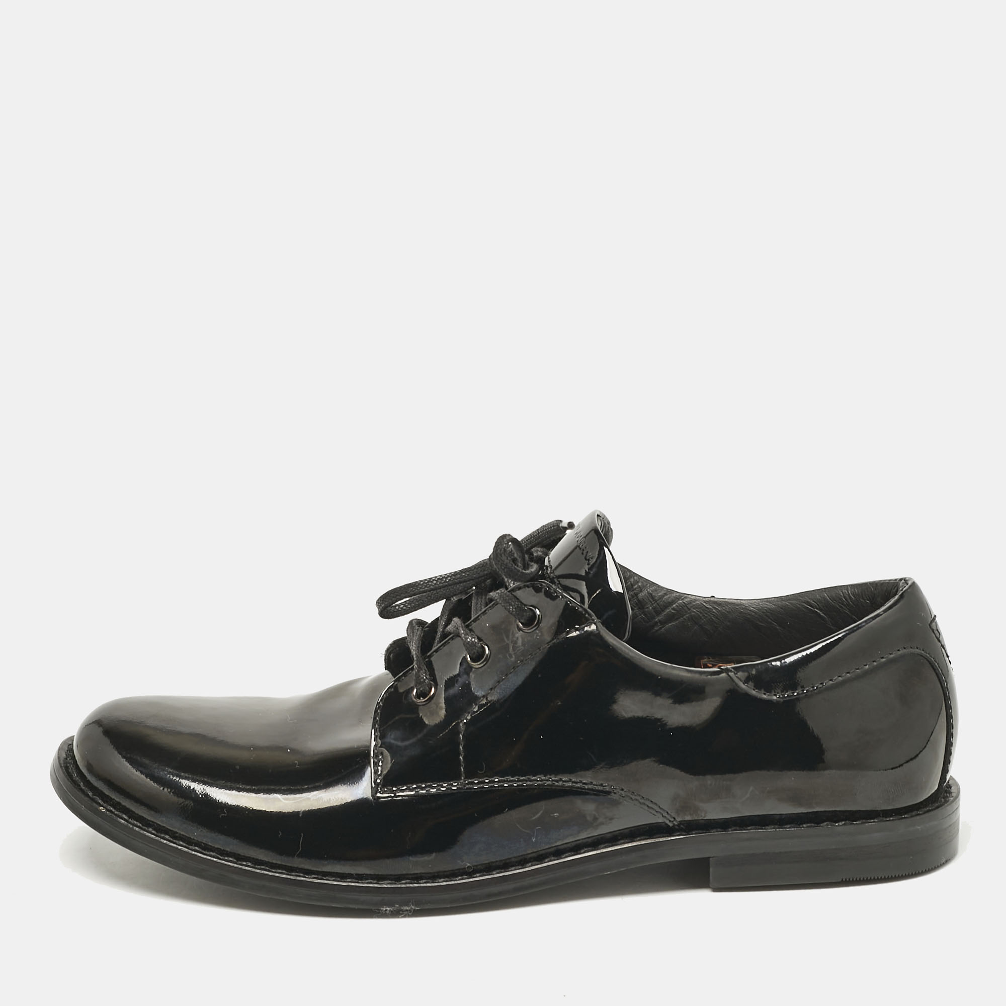 

Dolce & Gabbana Black Patent Leather Lace Up Derby Size