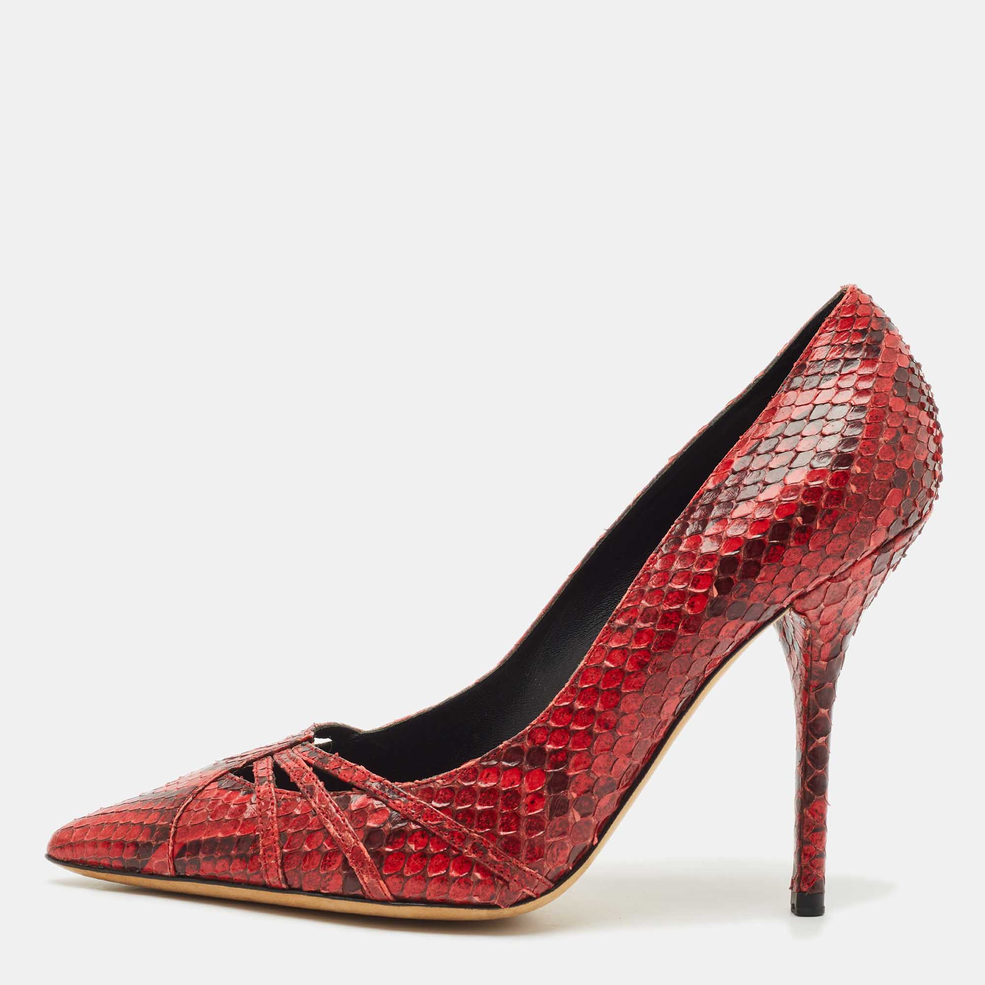 

Dolce & Gabbana Red Python Pointed Toe Pumps Size