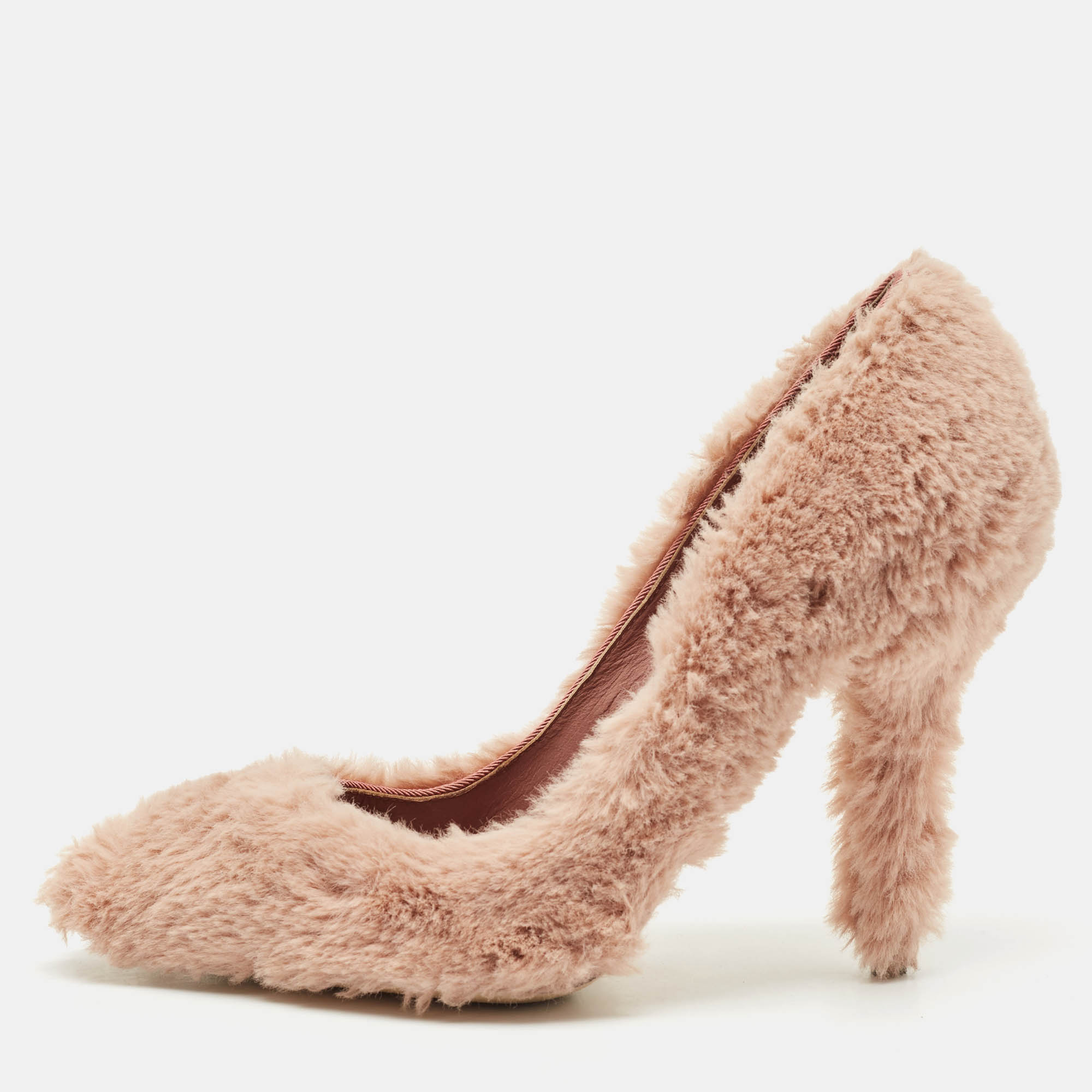 

Dolce & Gabbana Old Rose Faux Fur Pumps Size .5, Pink