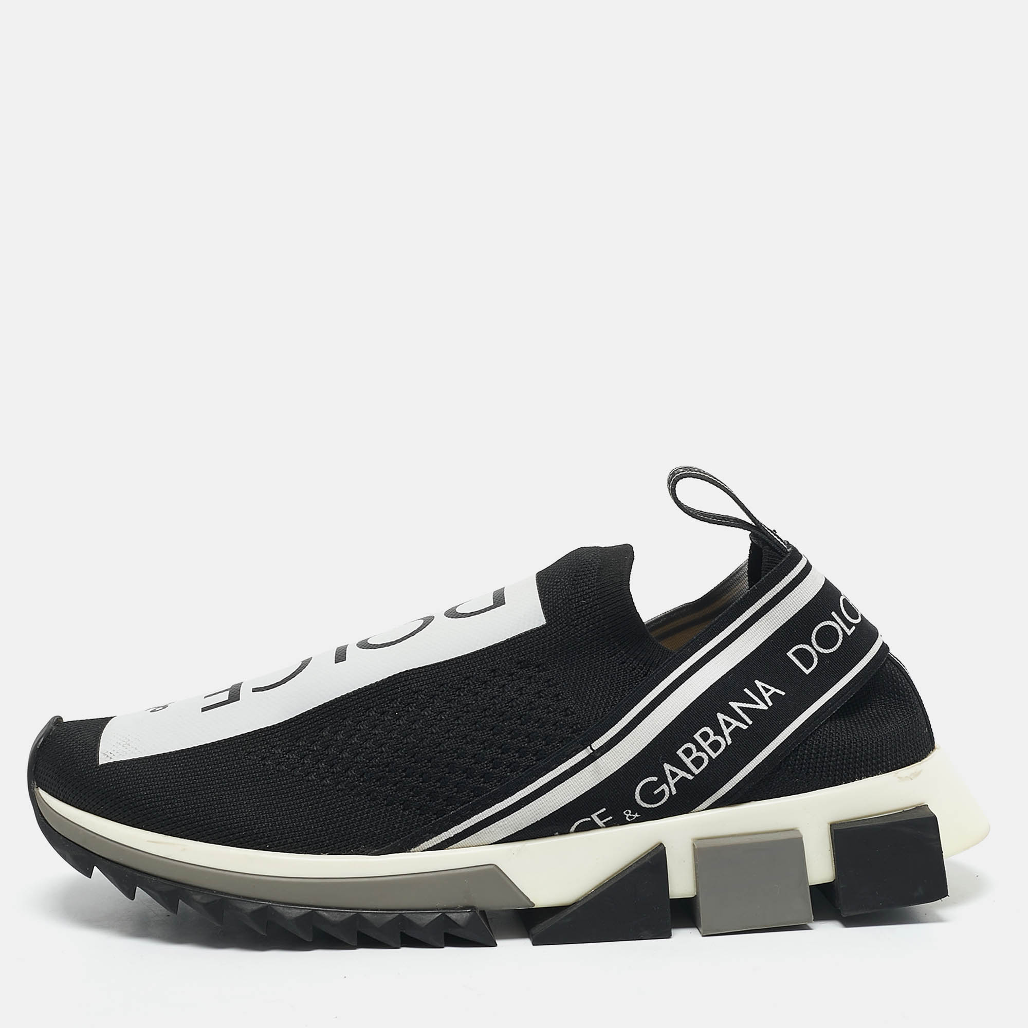 

Dolce & Gabbana Black Fabric Sorrento Slip On Sneakers Size