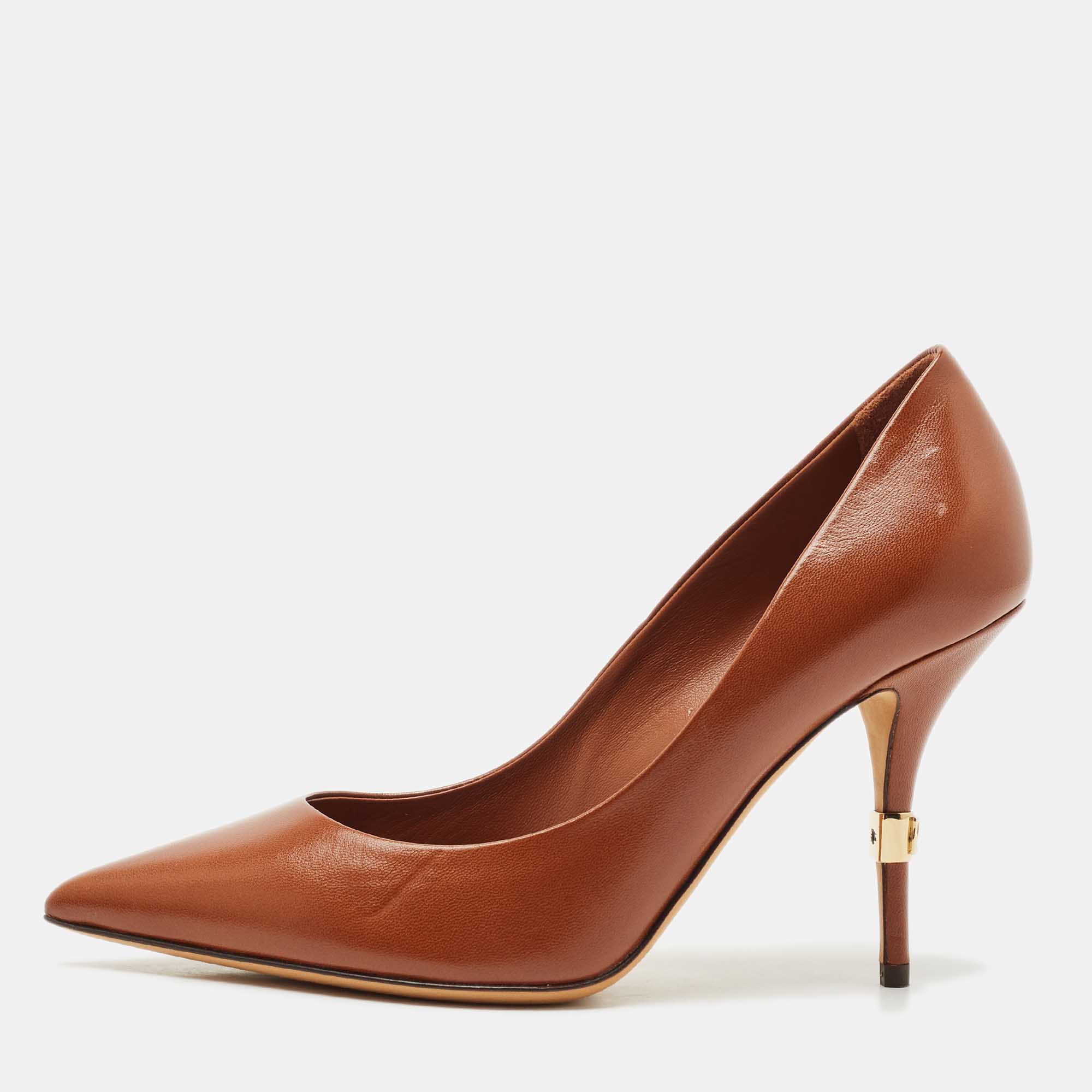 

Dolce & Gabbana Brown Leather Pointed Toe Pumps Size
