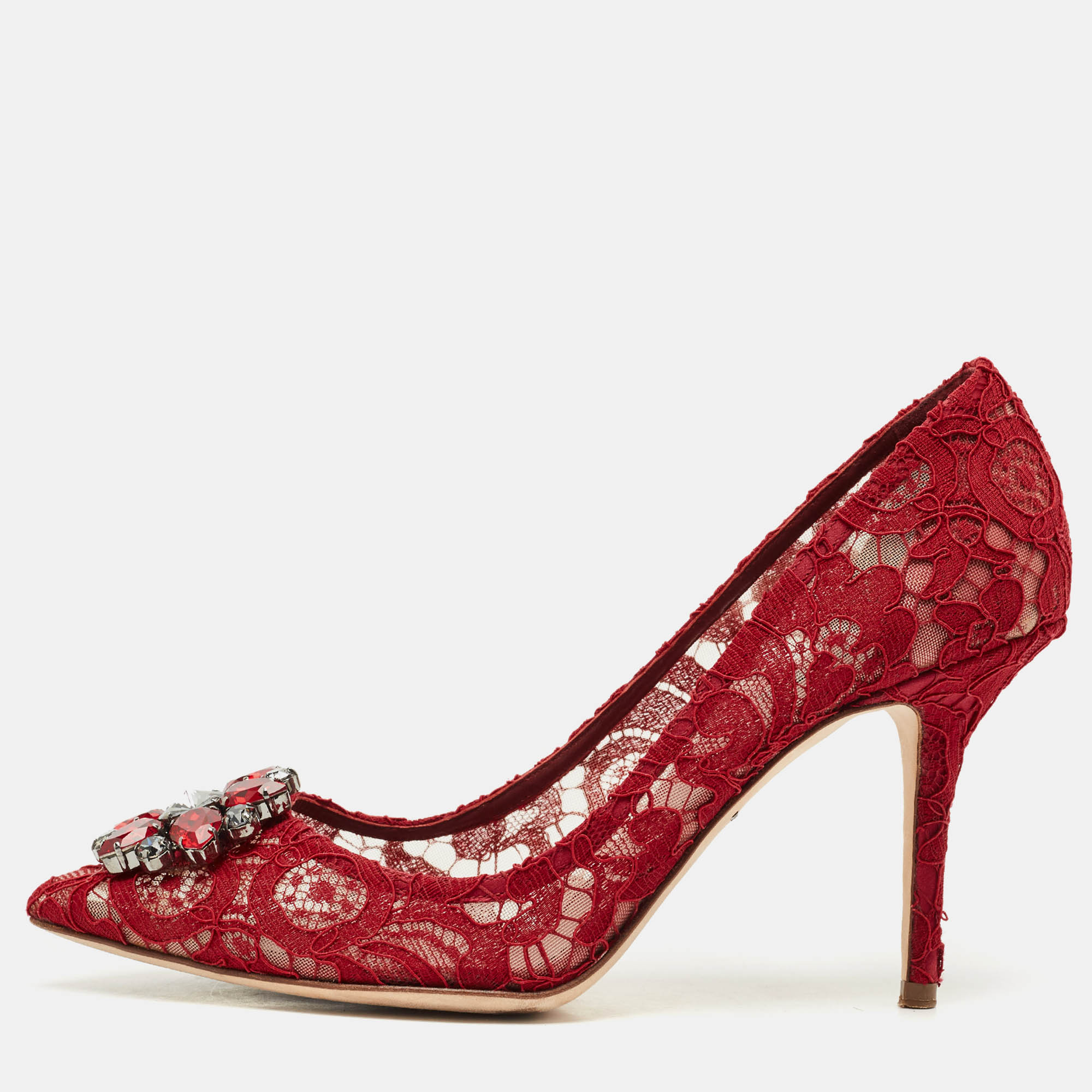 

Dolce & Gabbana Red Lace Bellucci Pumps Size
