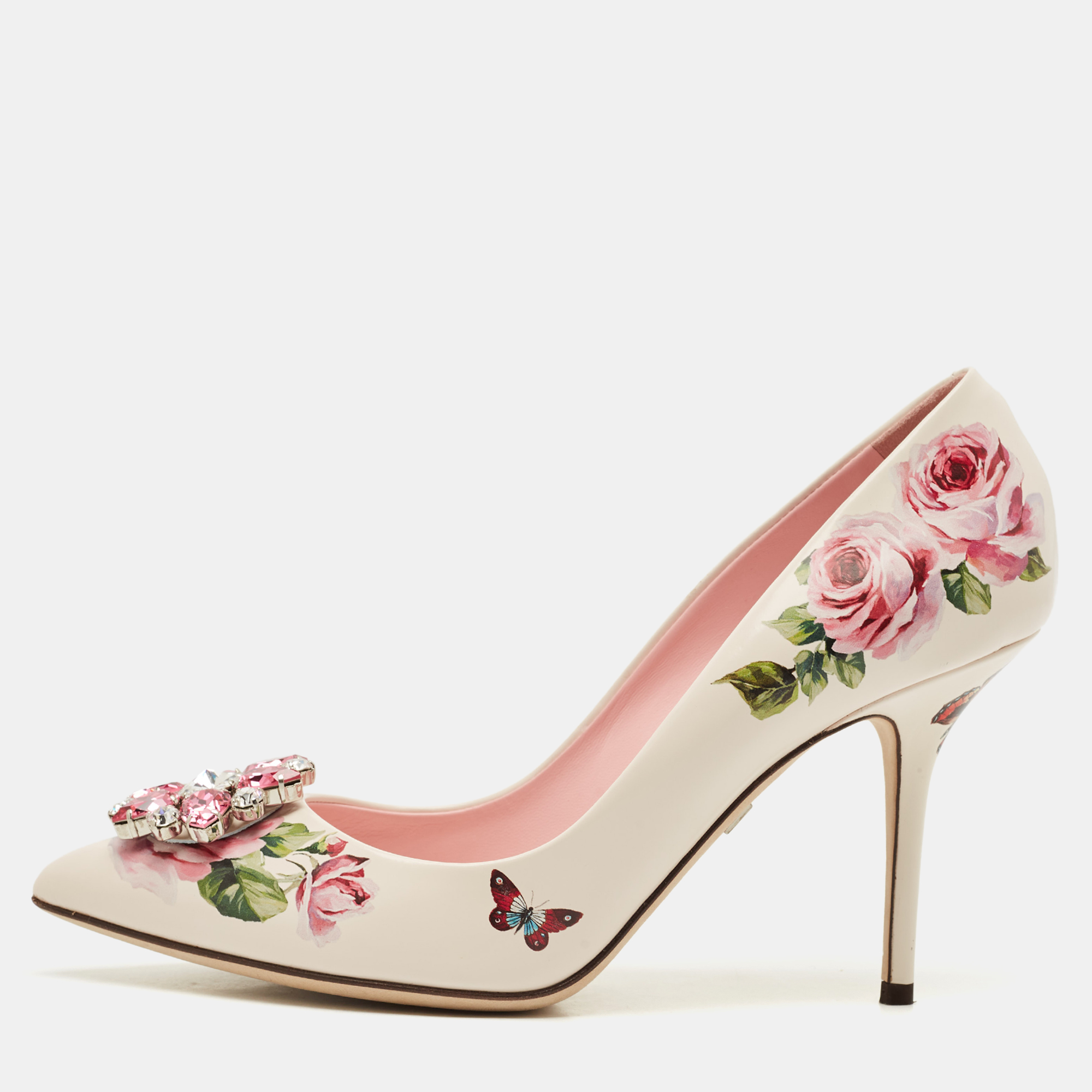 

Dolce & Gabbana Multicolor Floral Print Leather Bellucci Pumps Size