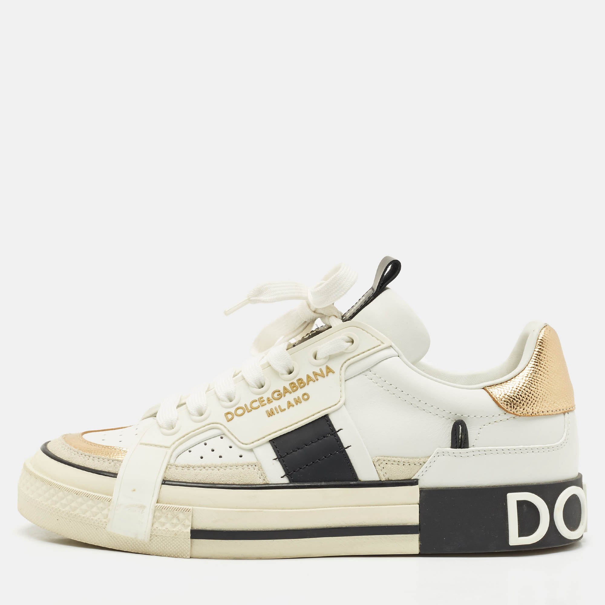 

Dolce & Gabbana Multicolor Leather and Suede Custom 2.Zero Sneakers Size