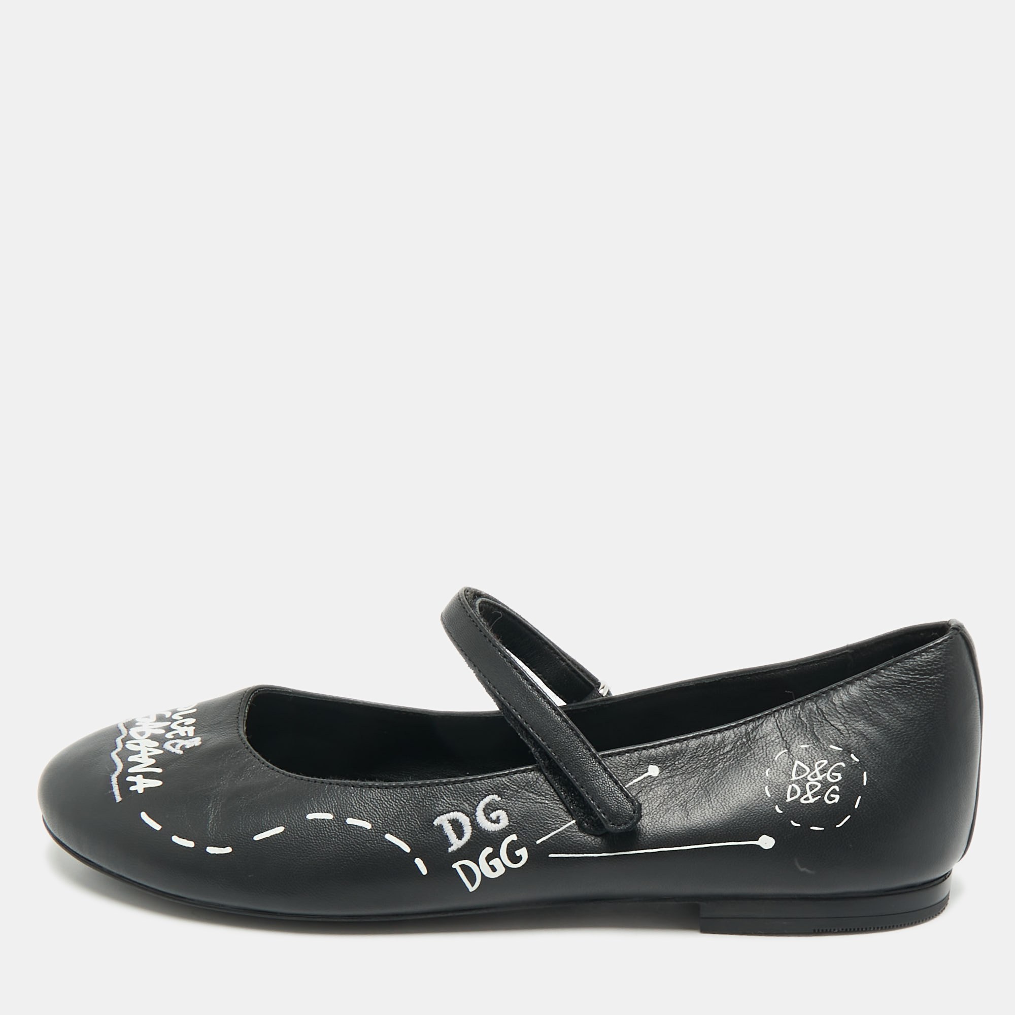 

Dolce & Gabbana Black Leather Ballet Flats Size