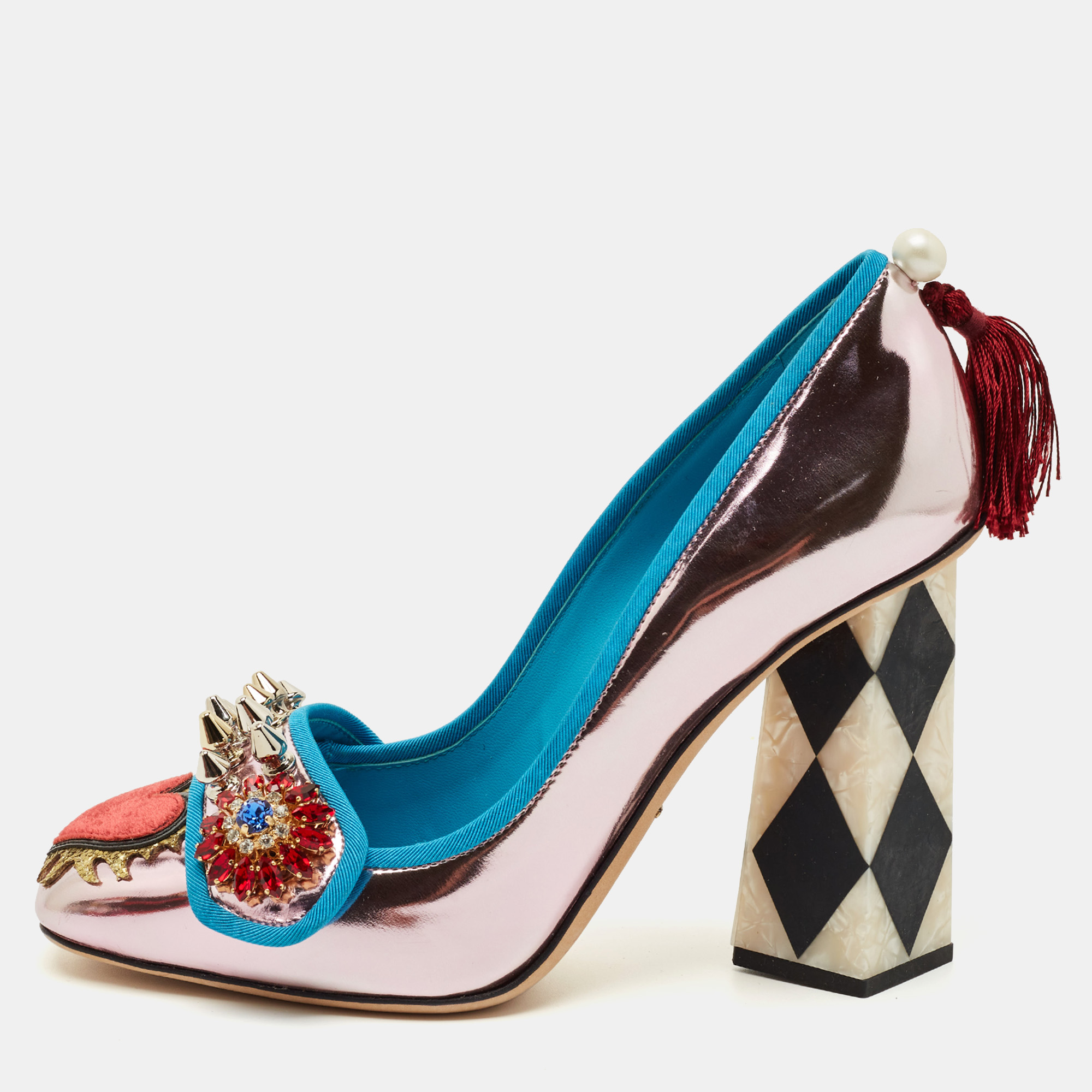 

Dolce & Gabbana Multicolor Patent Leather Embellished Pumps Size