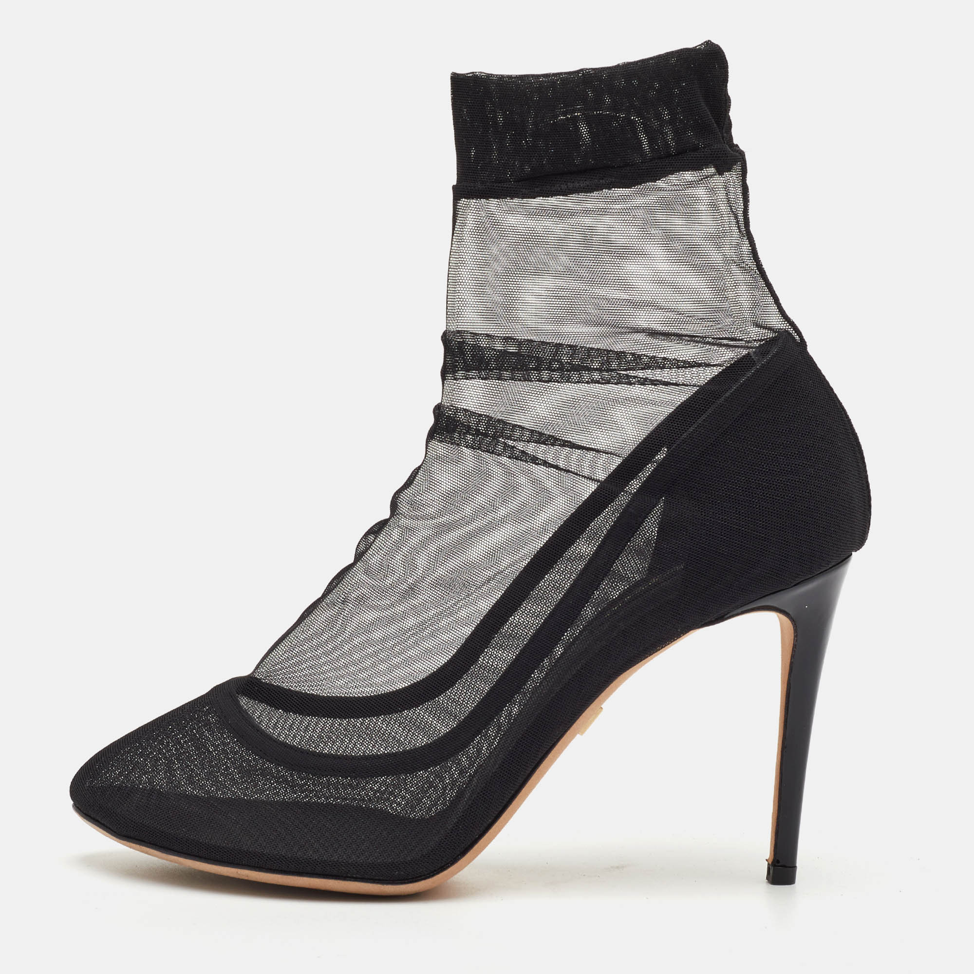 

Dolce & Gabbana Stretch Tulle Bow Sock Size  Black Mesh Boots