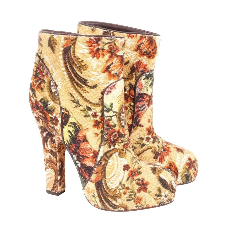 

Dolce and Gabbana Multicolor Floral Print Canvas Boots Size