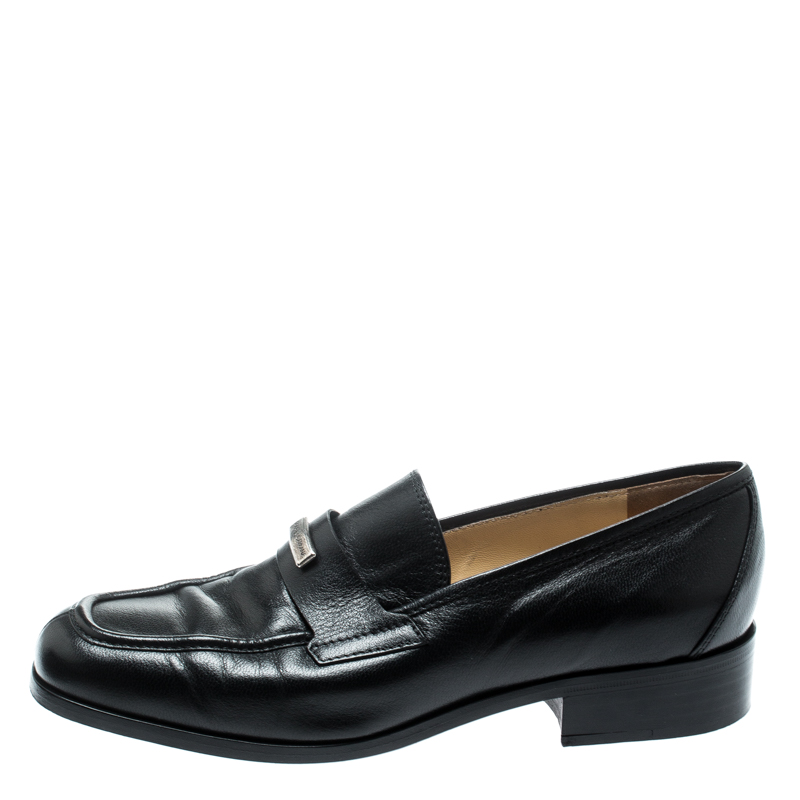 

Dolce & Gabbana Black Leather Vintage Loafers Size