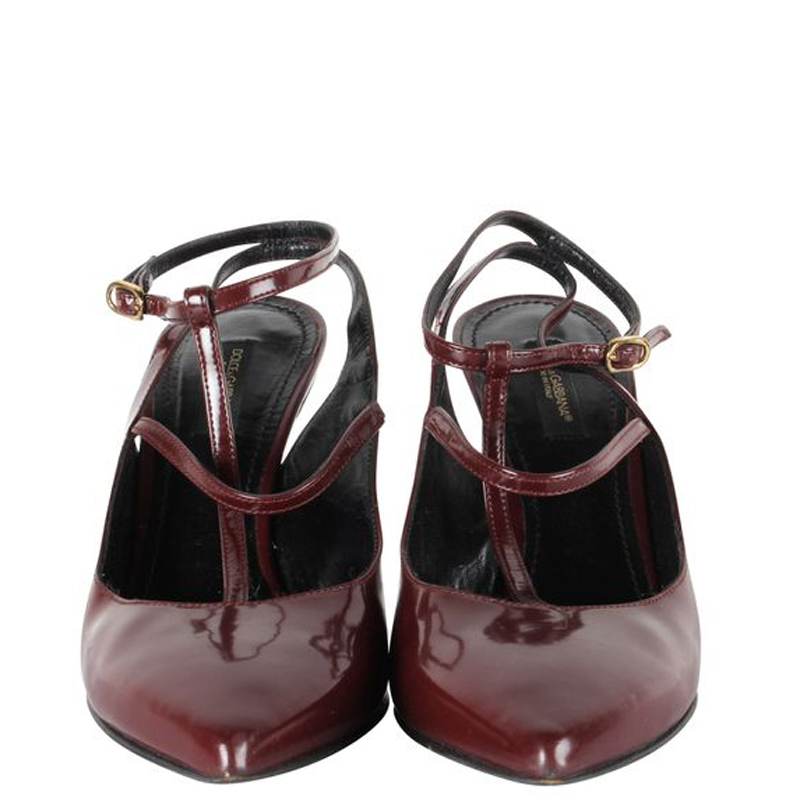 

Dolce and Gabbana Burgundy Patent Leather Pumps Size