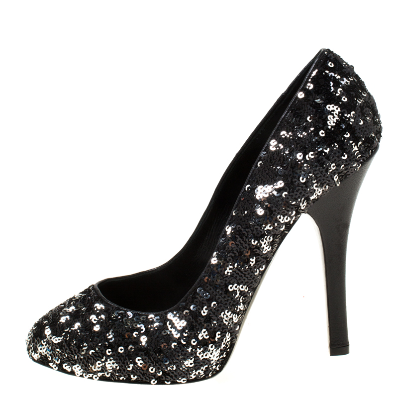 

Dolce and Gabbana Black Sequins Pumps Size