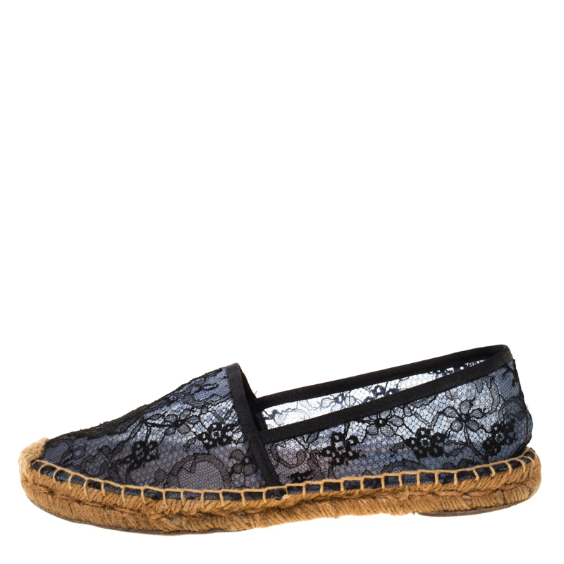 

Dolce and Gabbana Black Lace Espadrilles Size