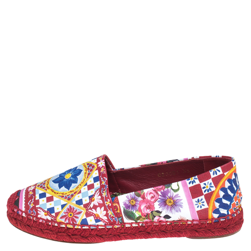 

Dolce & Gabbana Multicolor Leather Espadrille Loafers Size