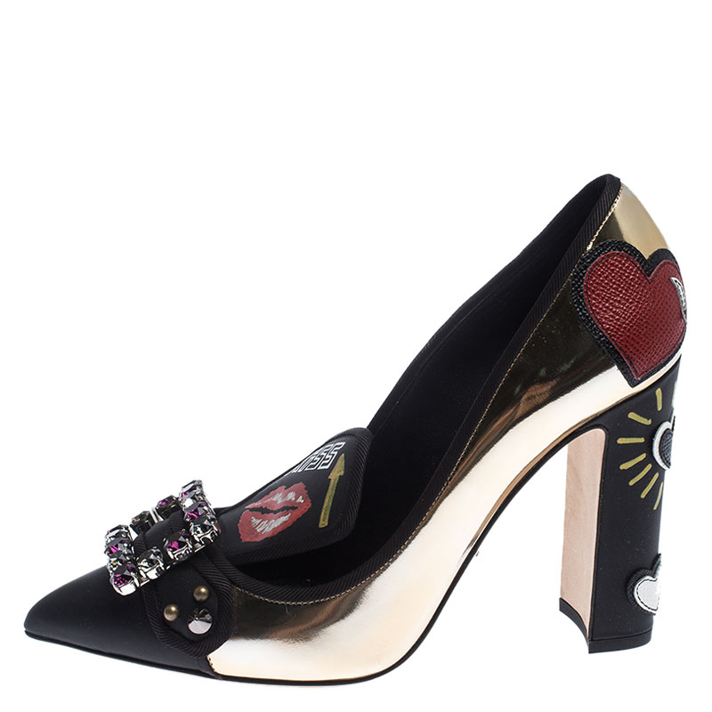 

Dolce & Gabbana Multicolor Crystal Embellished Patent Leather Belluci Pumps Size