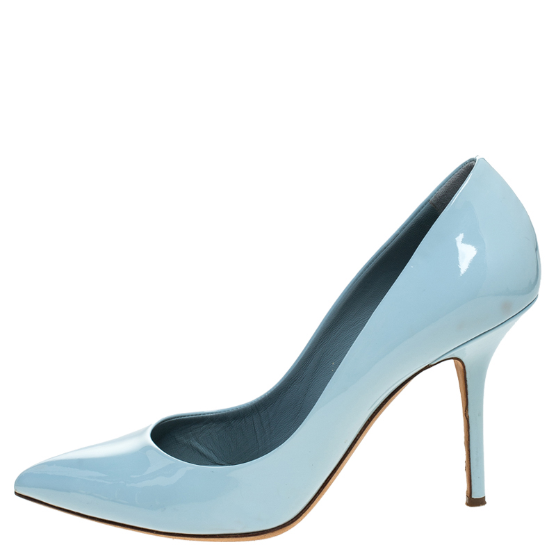 

Dolce & Gabbana Blue Patent Leather Pointed Toe Pumps Size