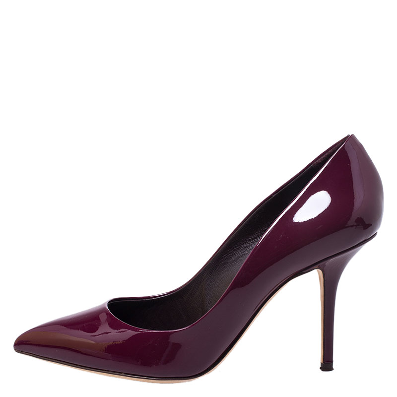 

Dolce and Gabbana Burgundy Patent Leather Pointed Toe Pumps Size